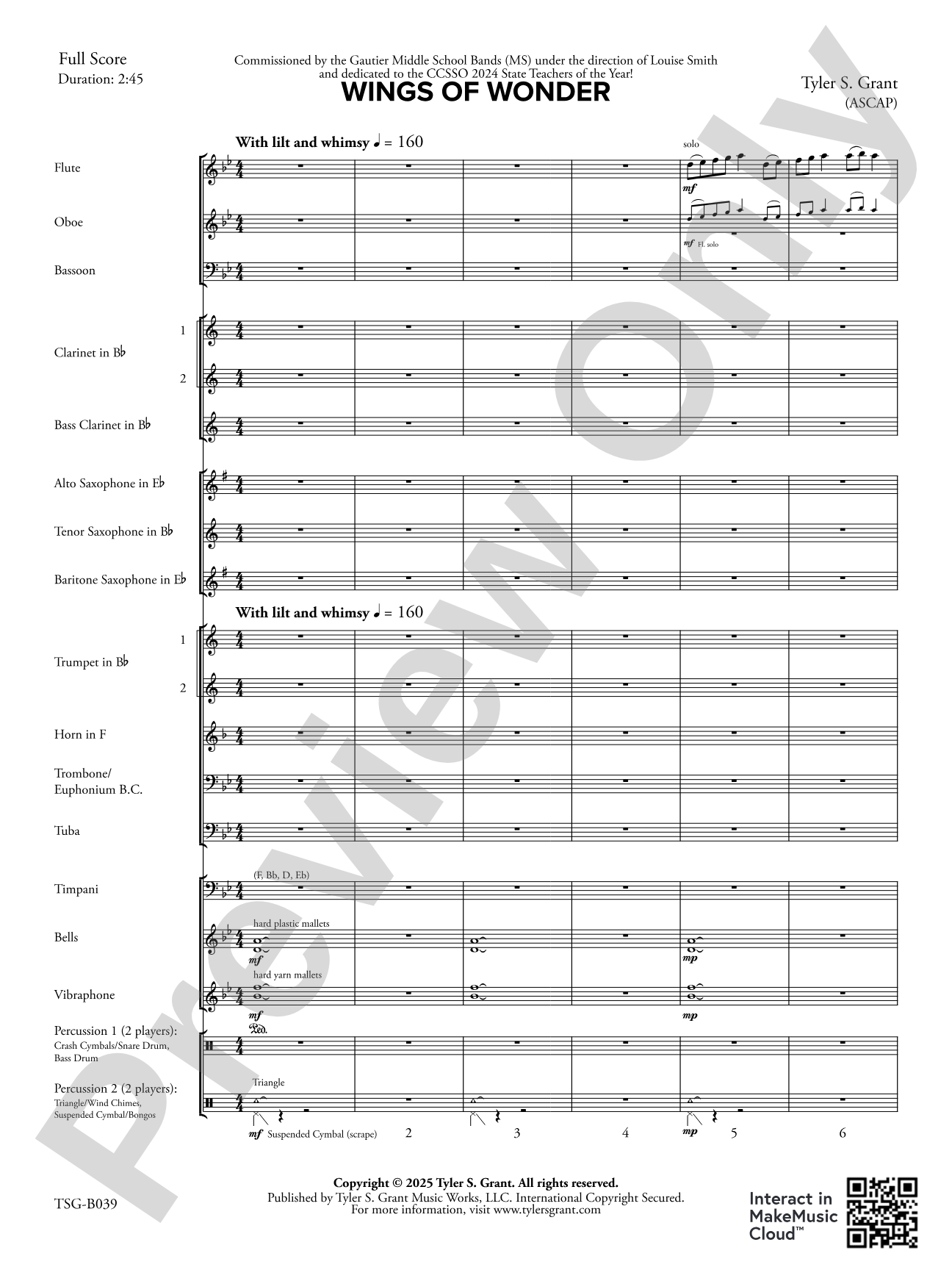 Wings of Wonder: Concert Band Conductor Score & Parts