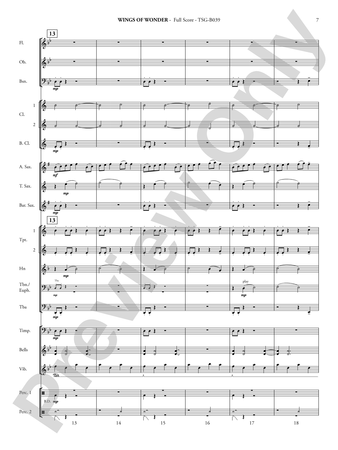 Wings of Wonder: Concert Band Conductor Score & Parts