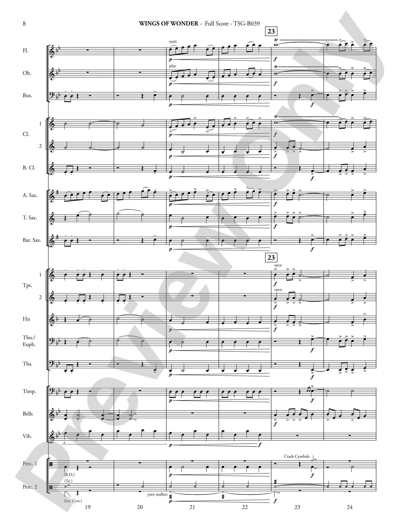Wings of Wonder: Concert Band Conductor Score & Parts