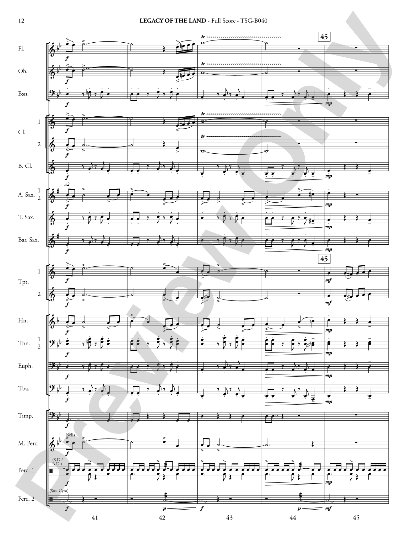 Legacy of the Land (Based on "The Promised Land"): Concert Band Conductor Score & Parts