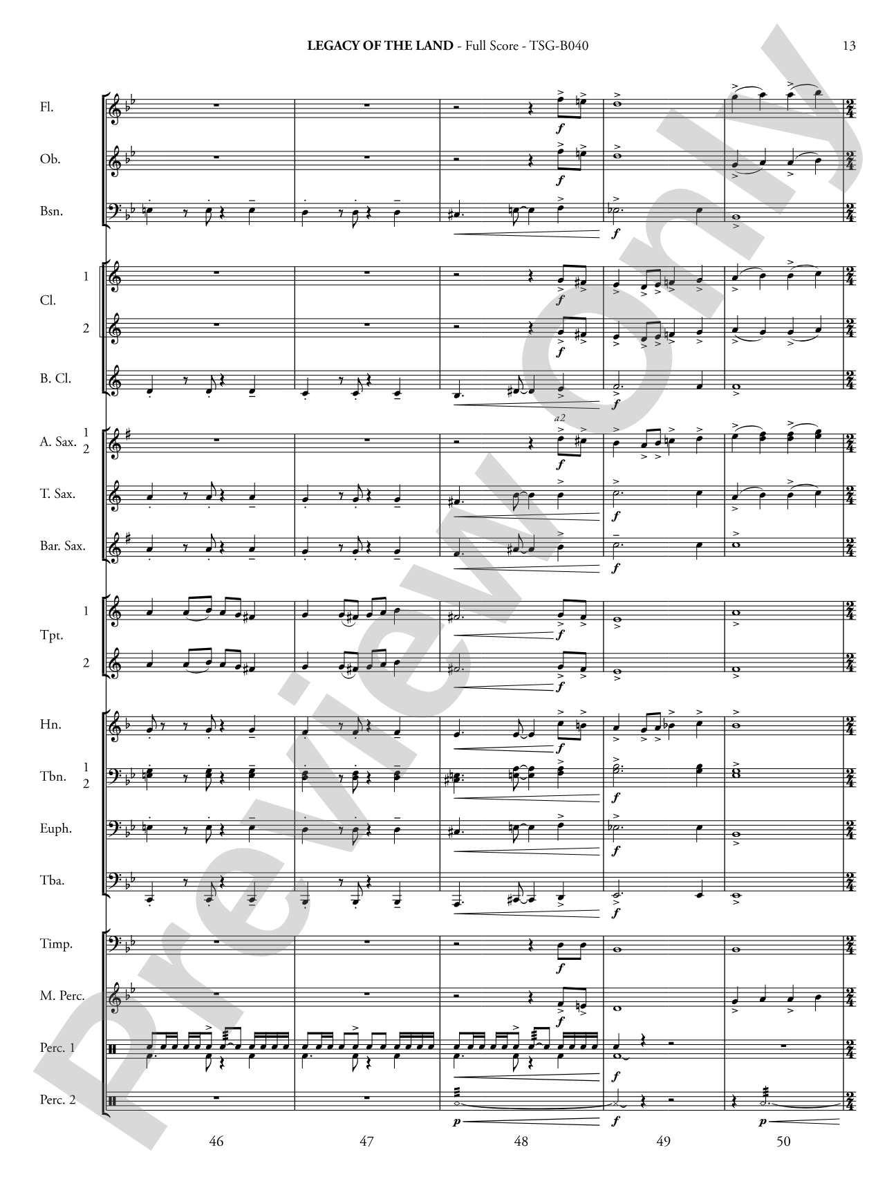 Legacy of the Land (Based on "The Promised Land"): Concert Band Conductor Score & Parts