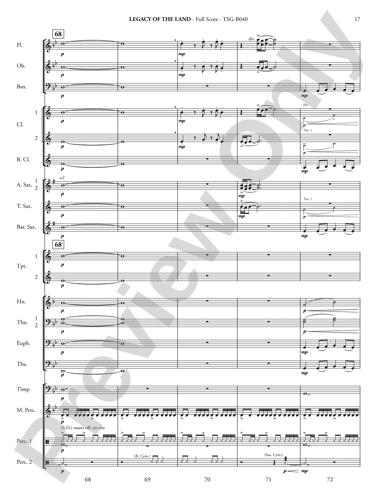 Legacy of the Land (Based on "The Promised Land"): Concert Band Conductor Score & Parts
