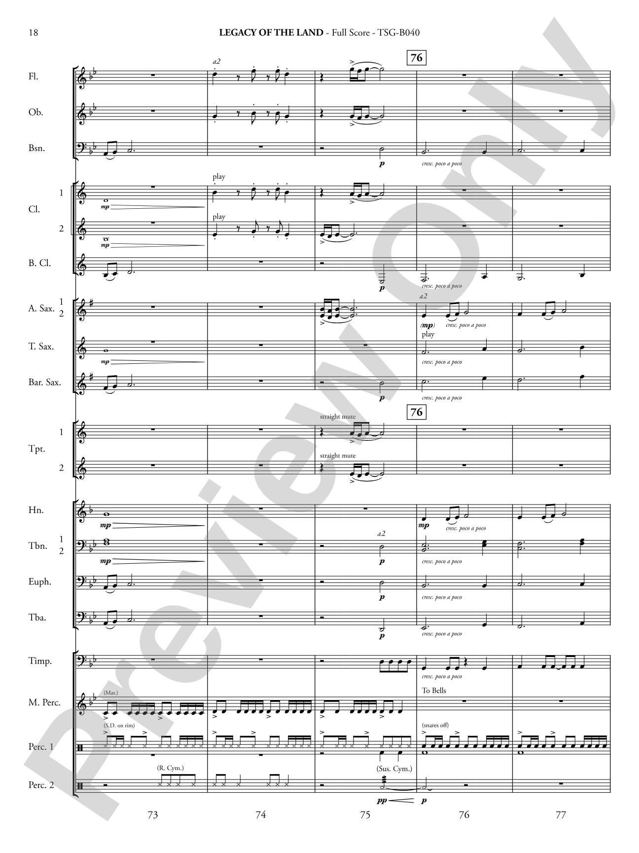 Legacy of the Land (Based on "The Promised Land"): Concert Band Conductor Score & Parts