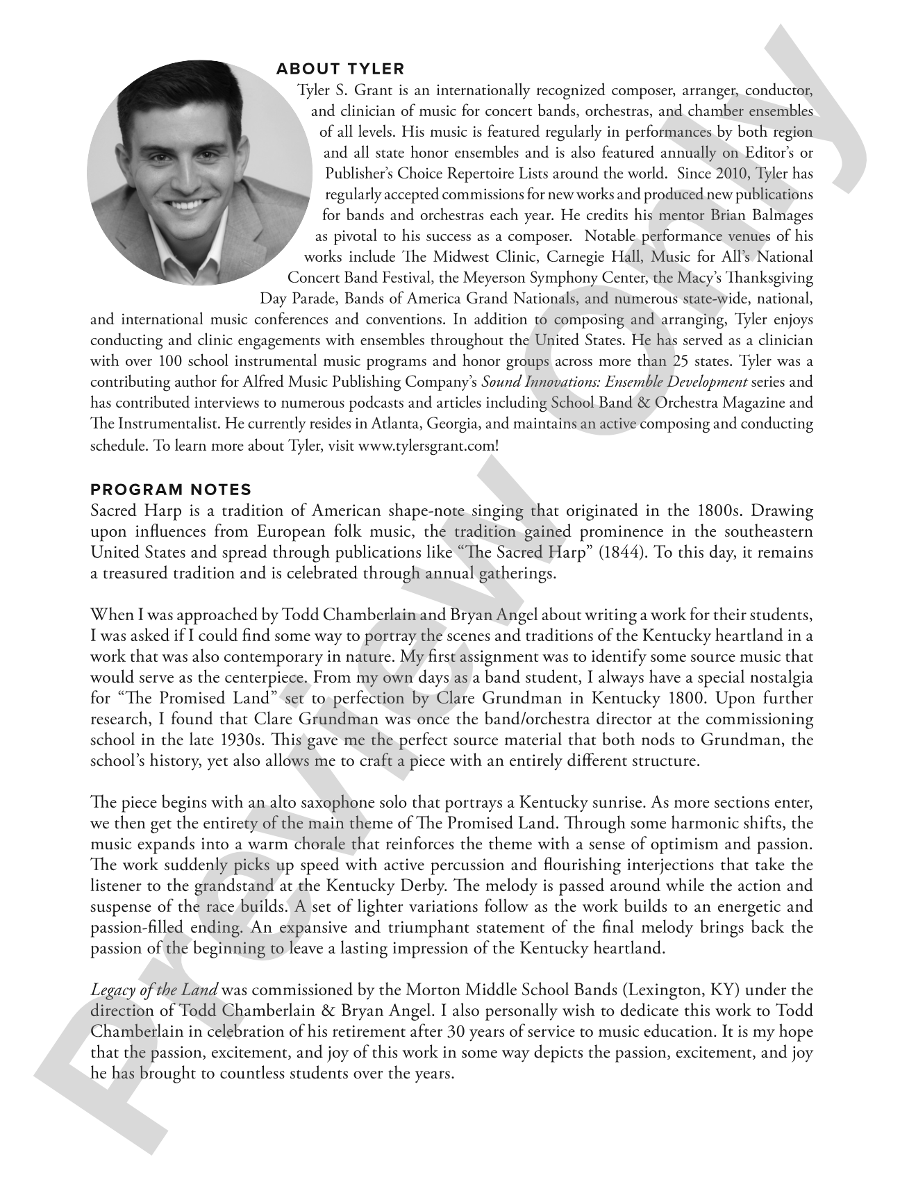 Legacy of the Land (Based on "The Promised Land"): Concert Band Conductor Score & Parts