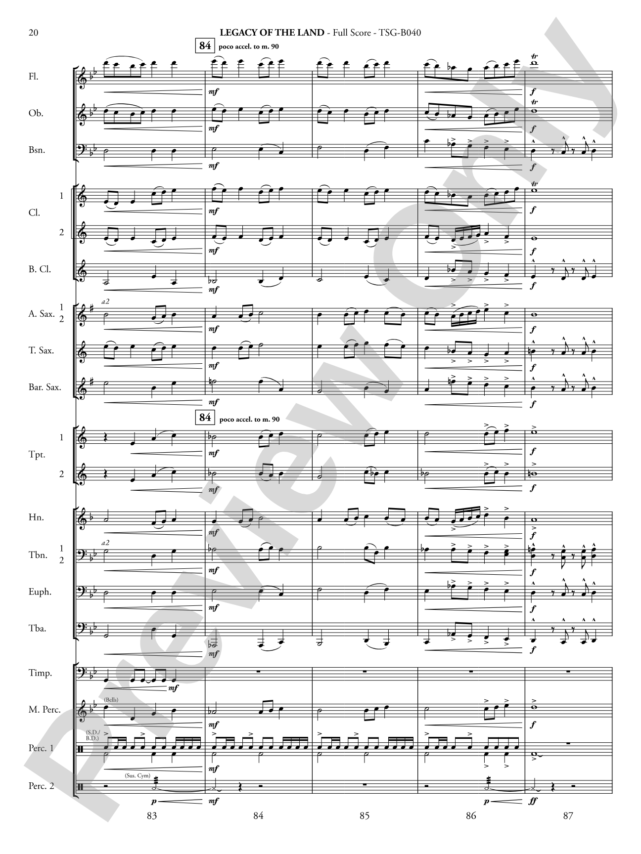 Legacy of the Land (Based on "The Promised Land"): Concert Band Conductor Score & Parts