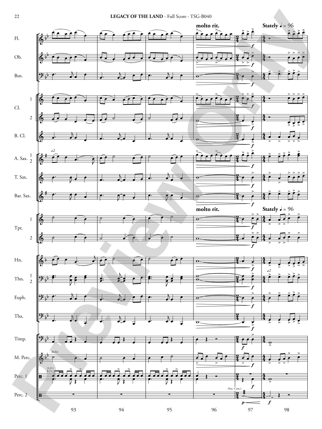 Legacy of the Land (Based on "The Promised Land"): Concert Band Conductor Score & Parts
