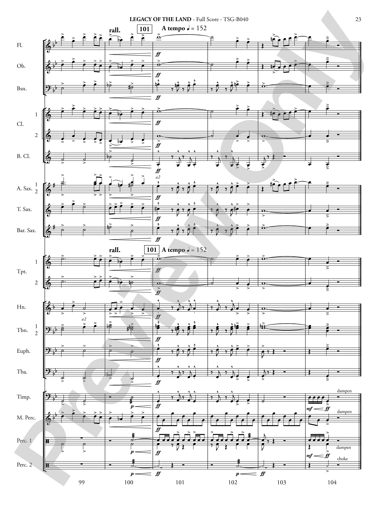 Legacy of the Land (Based on "The Promised Land"): Concert Band Conductor Score & Parts