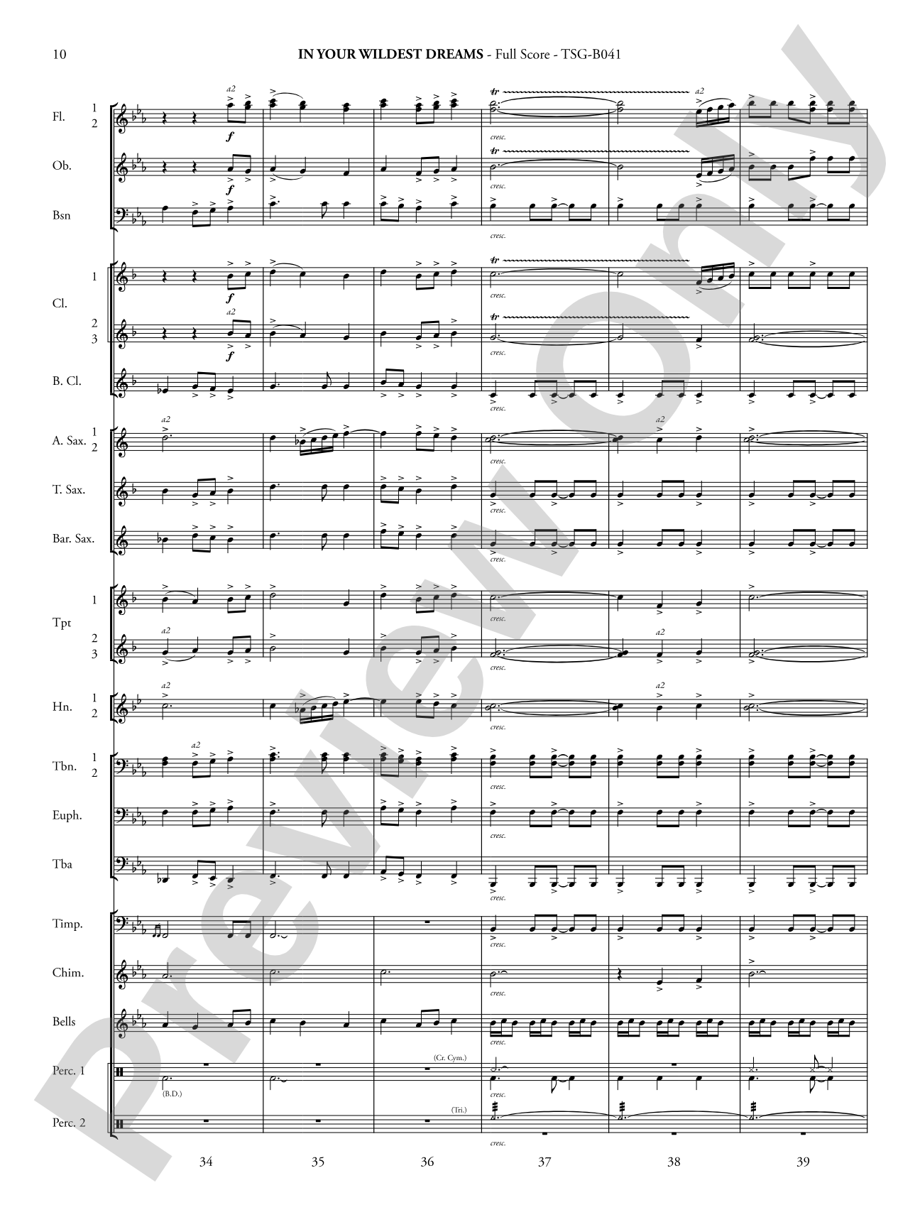 In Your Wildest Dreams: Concert Band Conductor Score & Parts