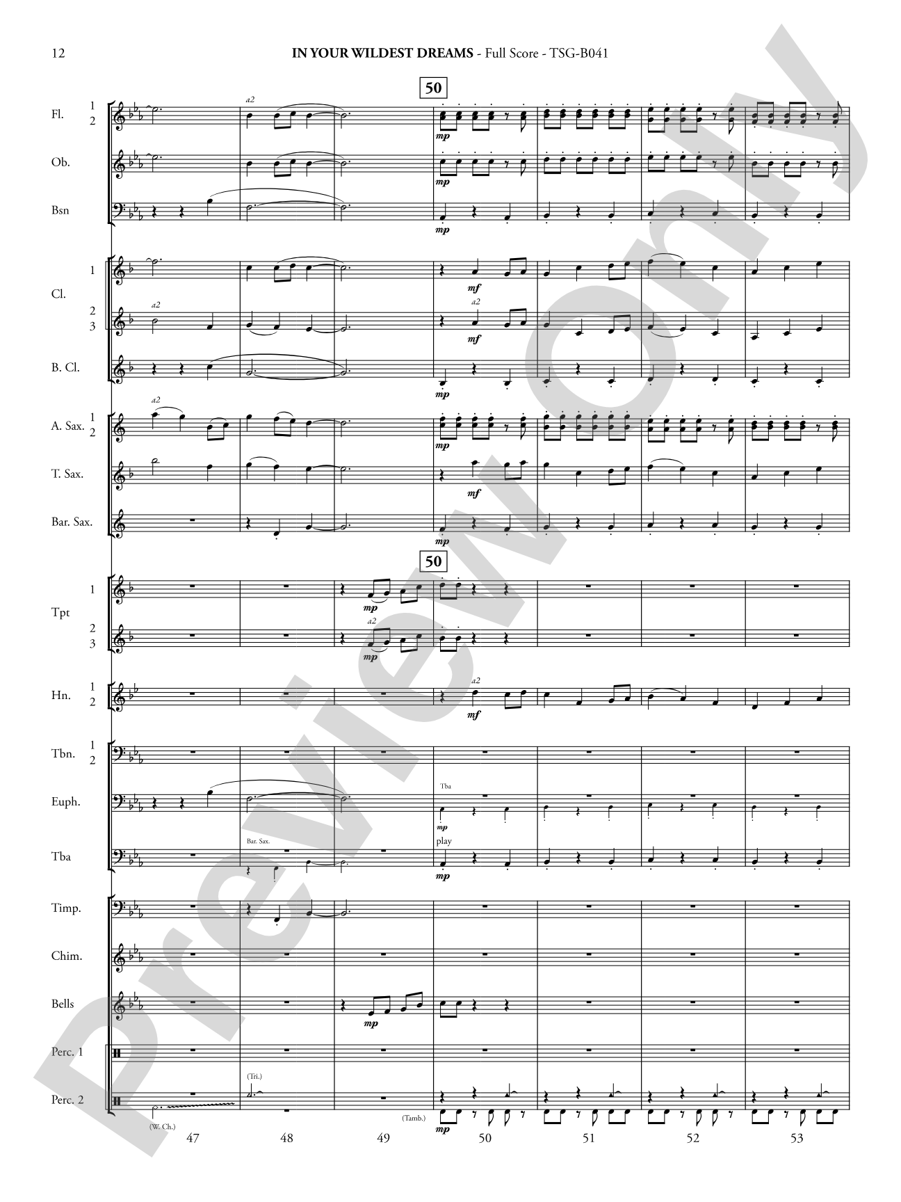 In Your Wildest Dreams: Concert Band Conductor Score & Parts