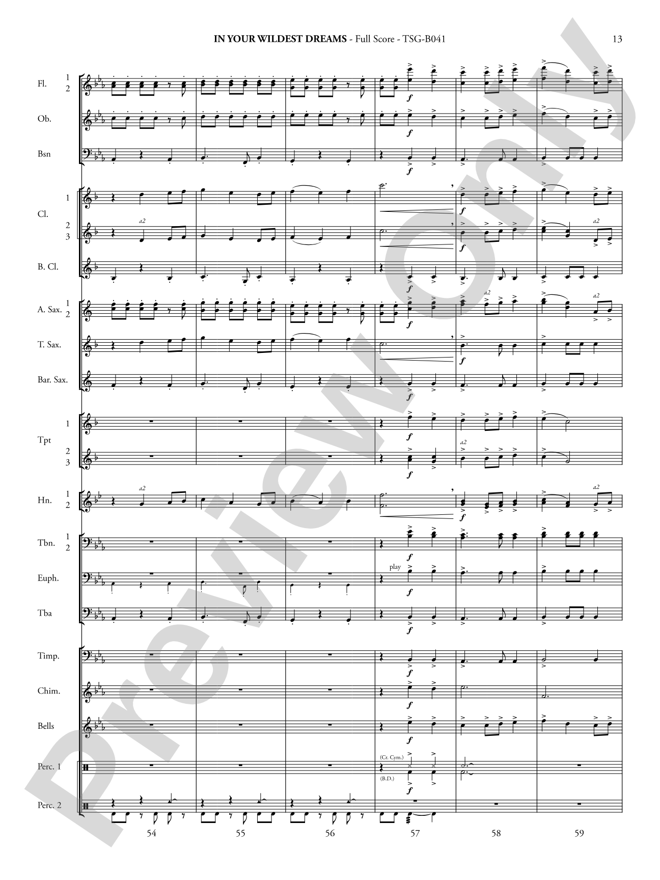In Your Wildest Dreams: Concert Band Conductor Score & Parts