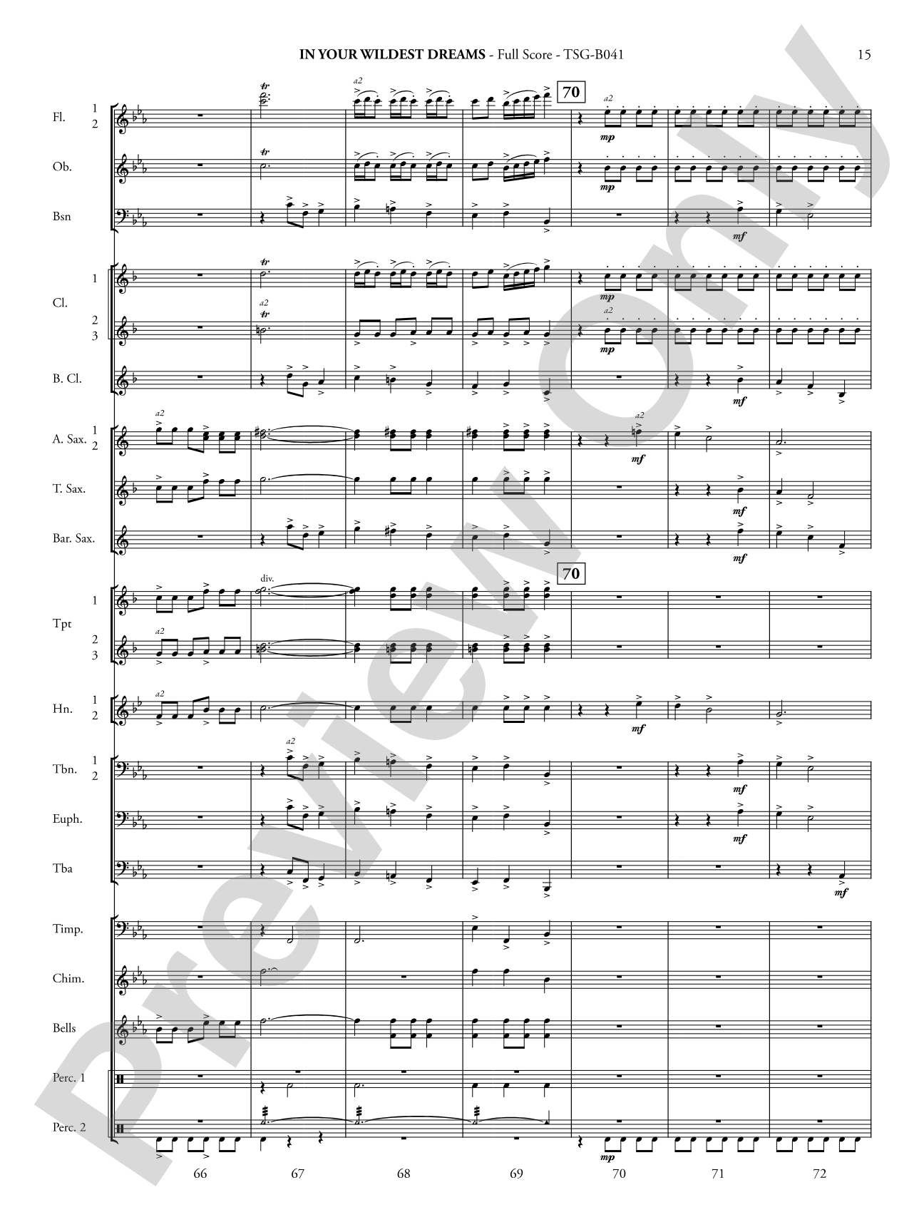 In Your Wildest Dreams: Concert Band Conductor Score & Parts