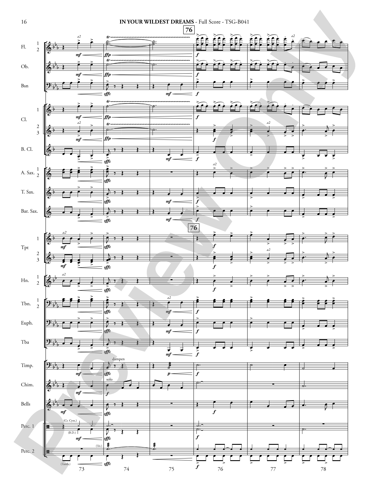 In Your Wildest Dreams: Concert Band Conductor Score & Parts