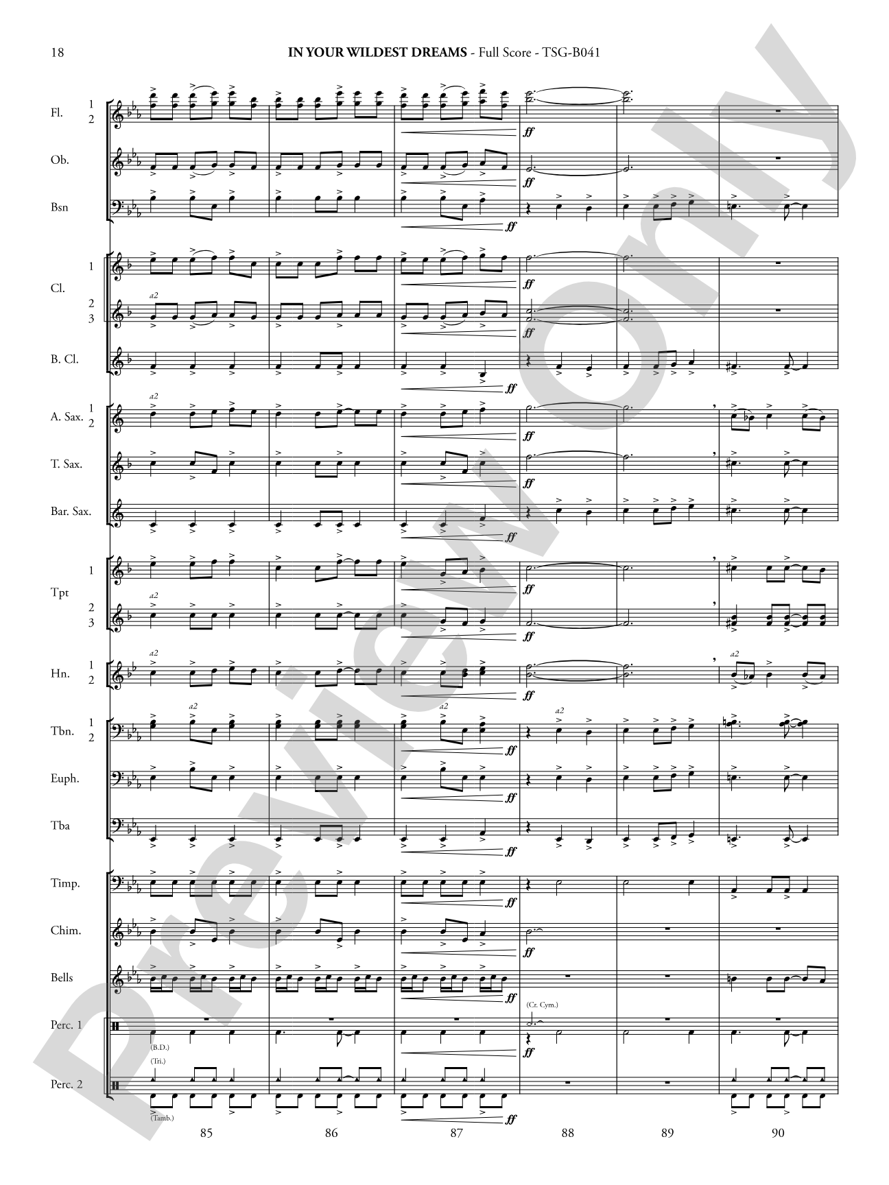 In Your Wildest Dreams: Concert Band Conductor Score & Parts