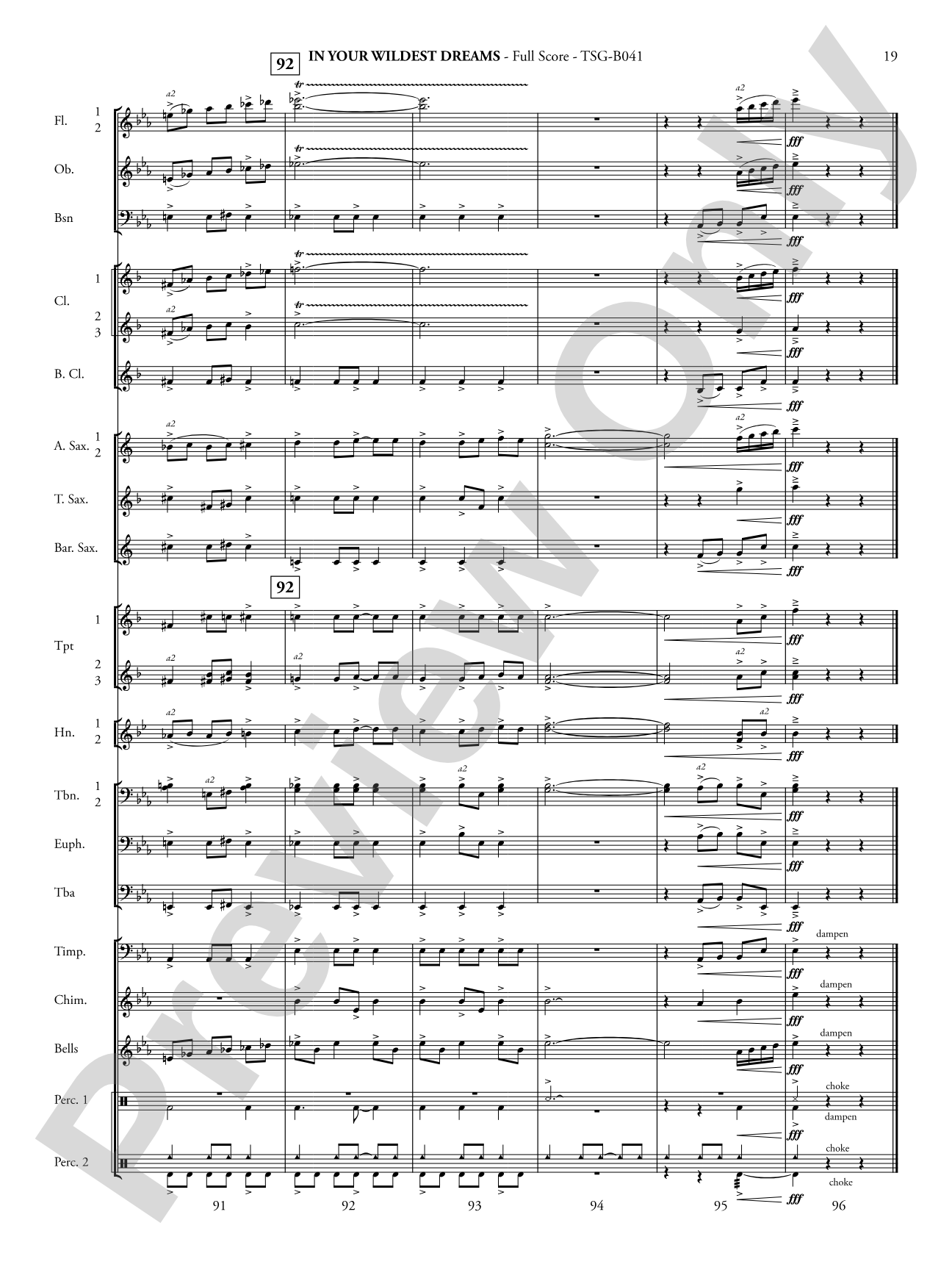 In Your Wildest Dreams: Concert Band Conductor Score & Parts