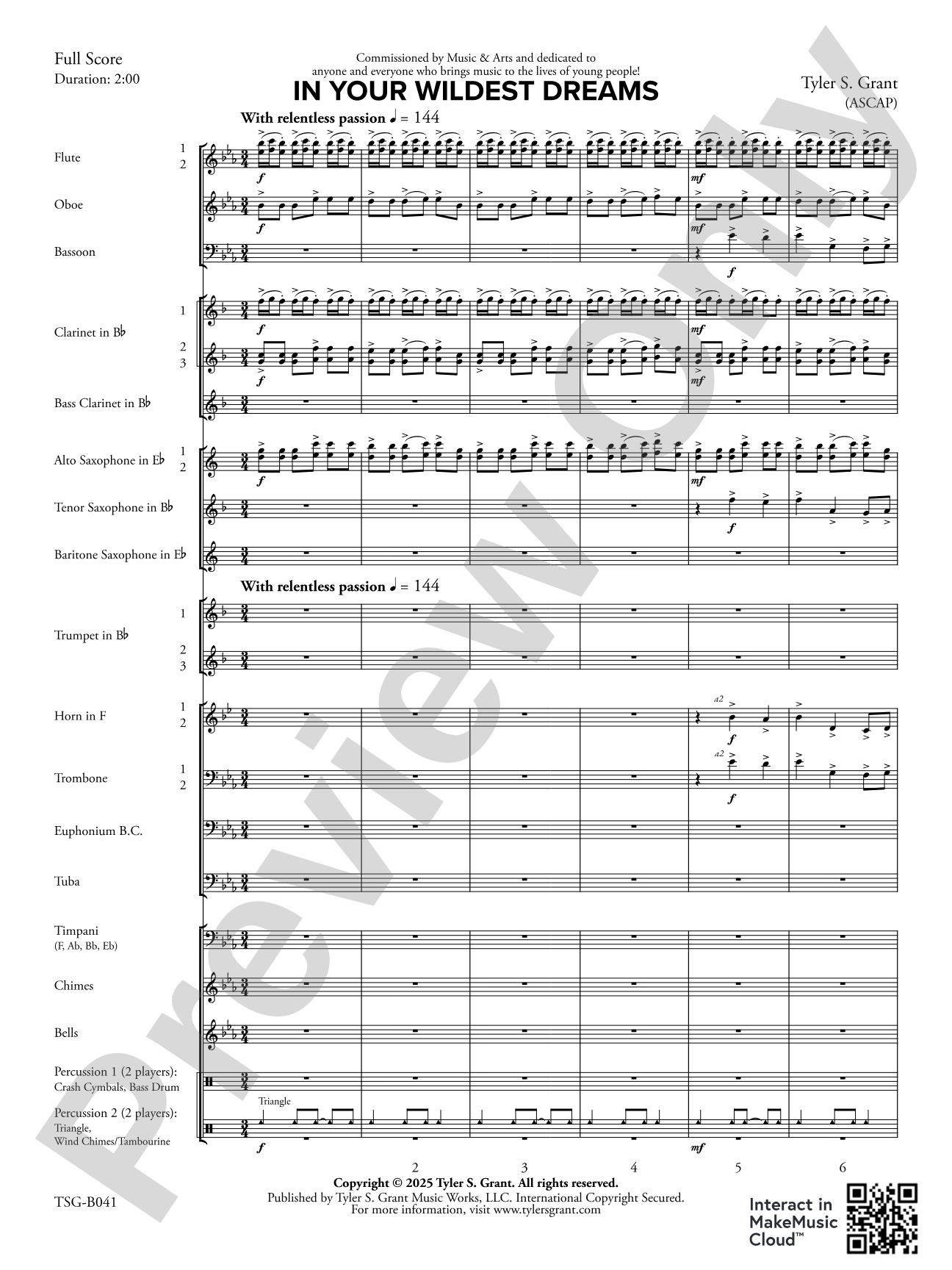 In Your Wildest Dreams: Concert Band Conductor Score & Parts