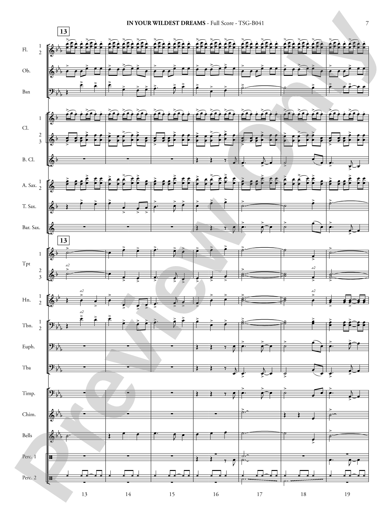 In Your Wildest Dreams: Concert Band Conductor Score & Parts