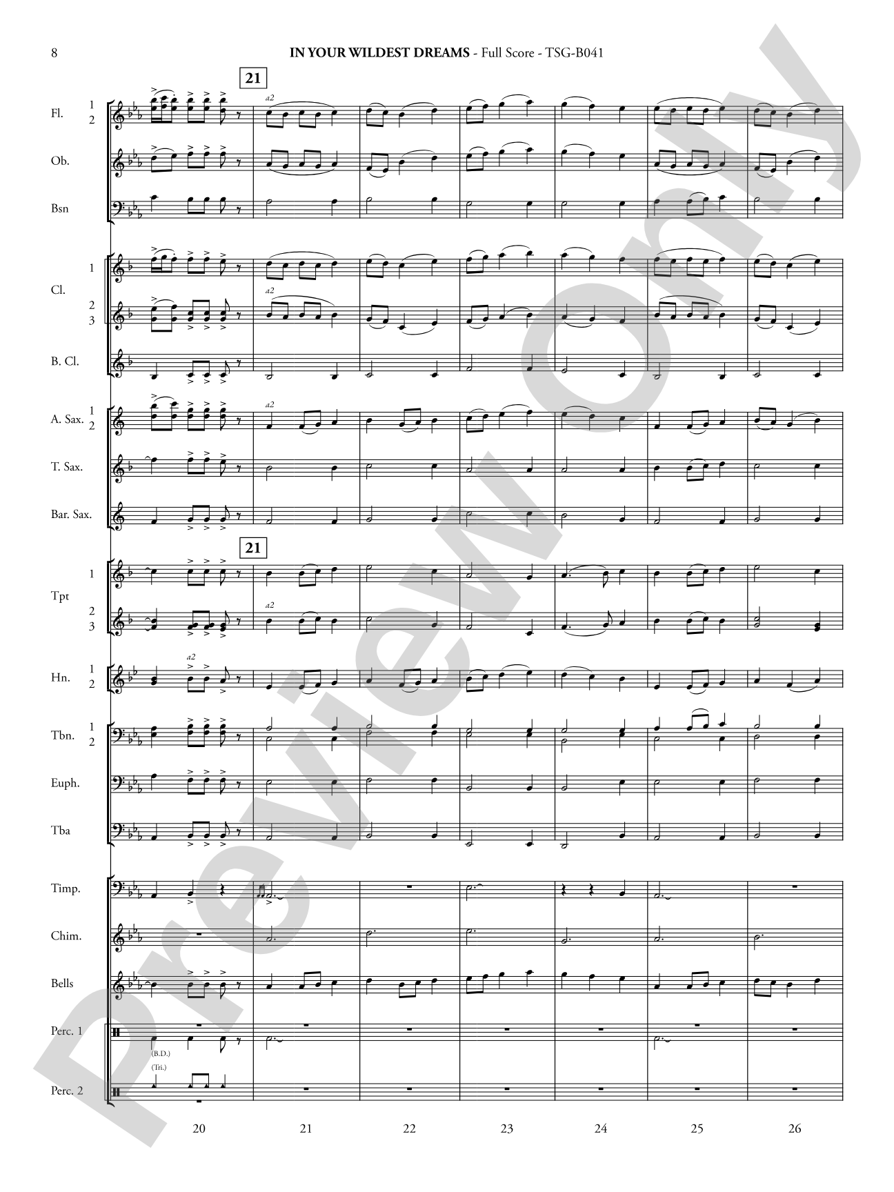 In Your Wildest Dreams: Concert Band Conductor Score & Parts