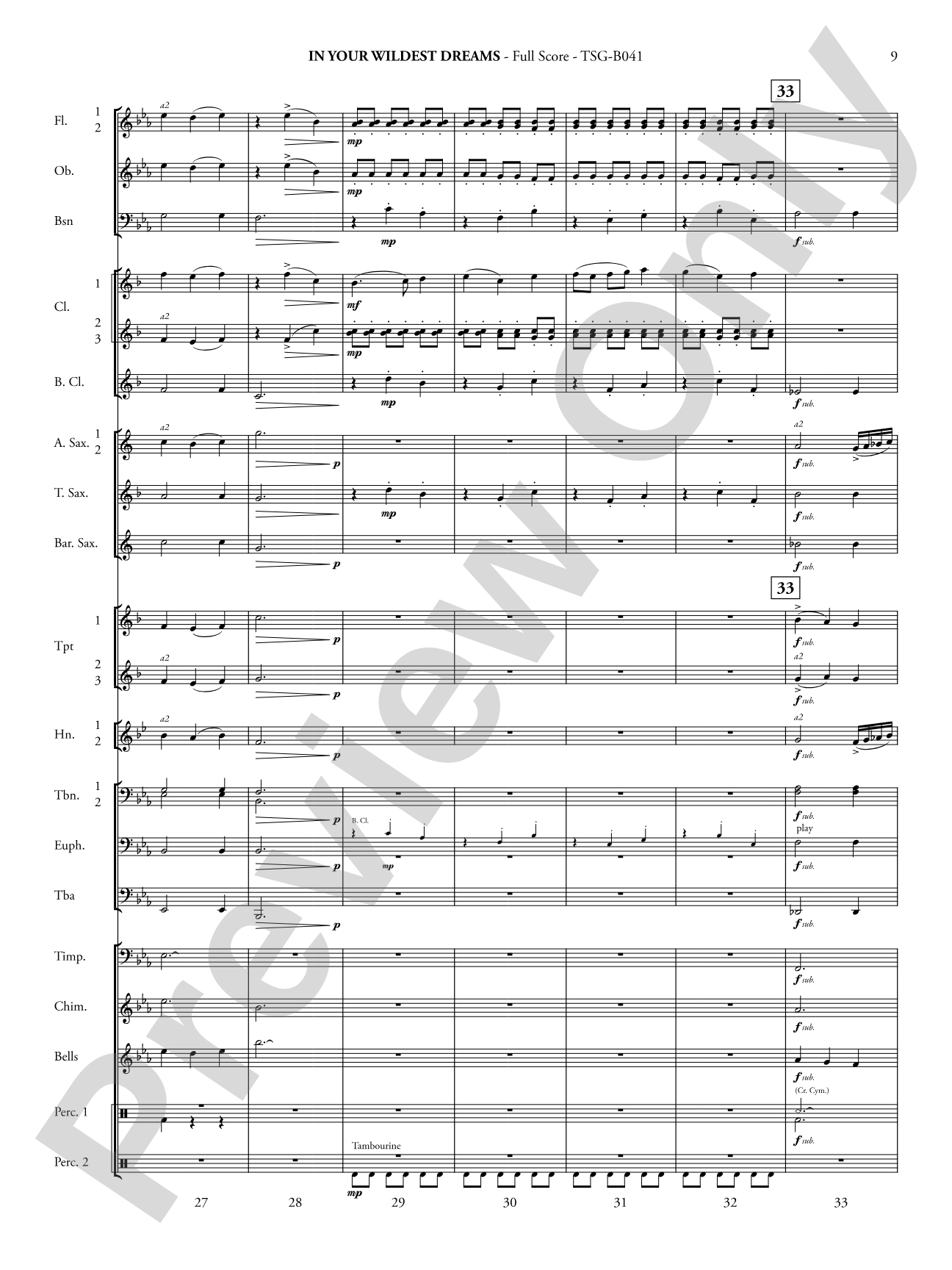 In Your Wildest Dreams: Concert Band Conductor Score & Parts
