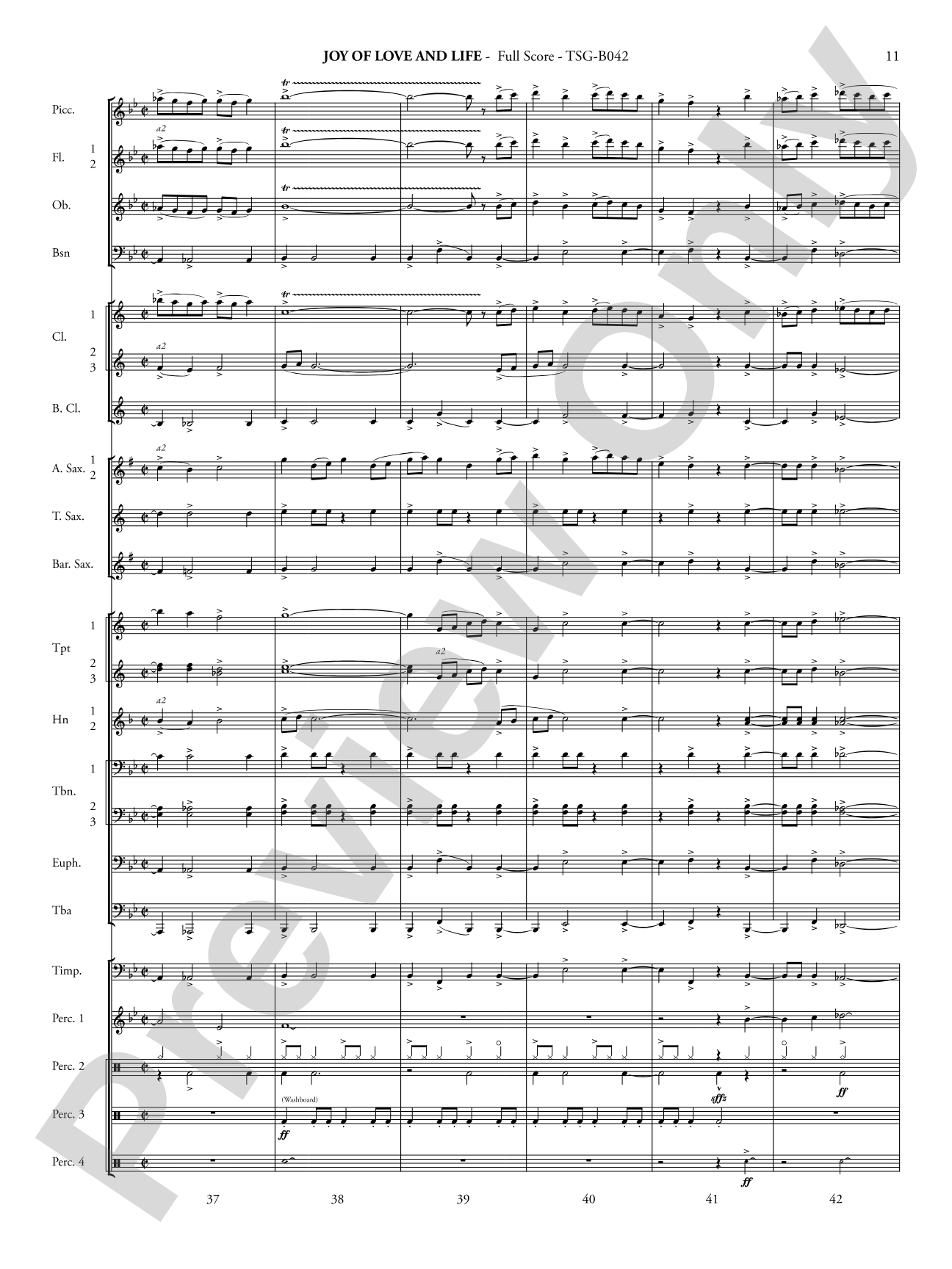 Joy of Love and Life: Concert Band Conductor Score & Parts