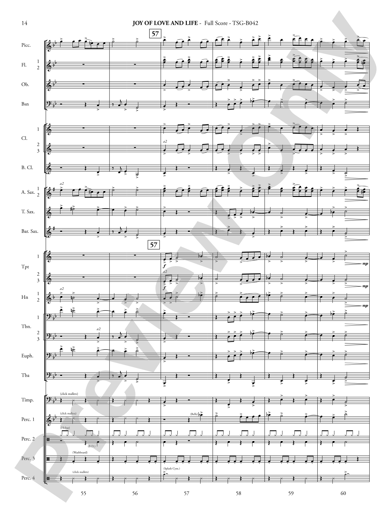 Joy of Love and Life: Concert Band Conductor Score & Parts