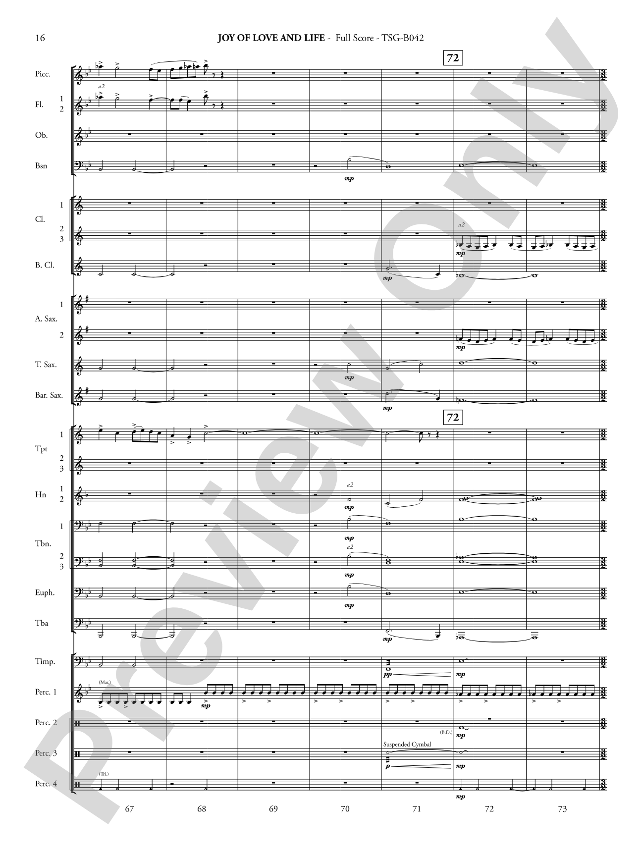 Joy of Love and Life: Concert Band Conductor Score & Parts