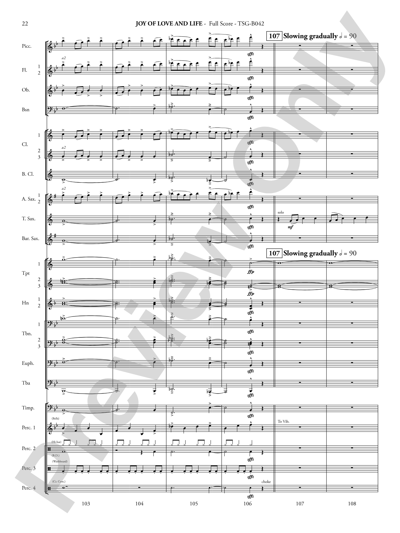 Joy of Love and Life: Concert Band Conductor Score & Parts