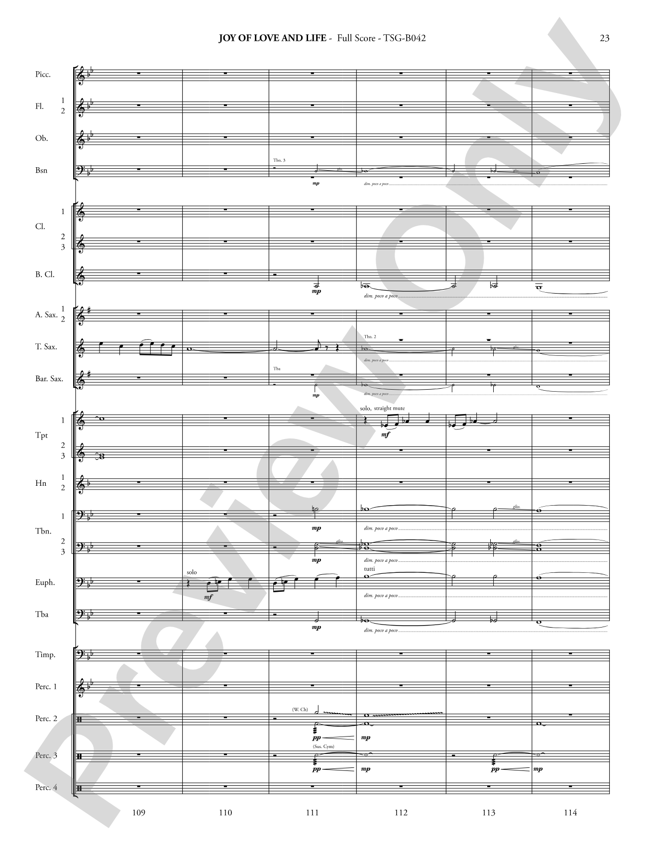 Joy of Love and Life: Concert Band Conductor Score & Parts
