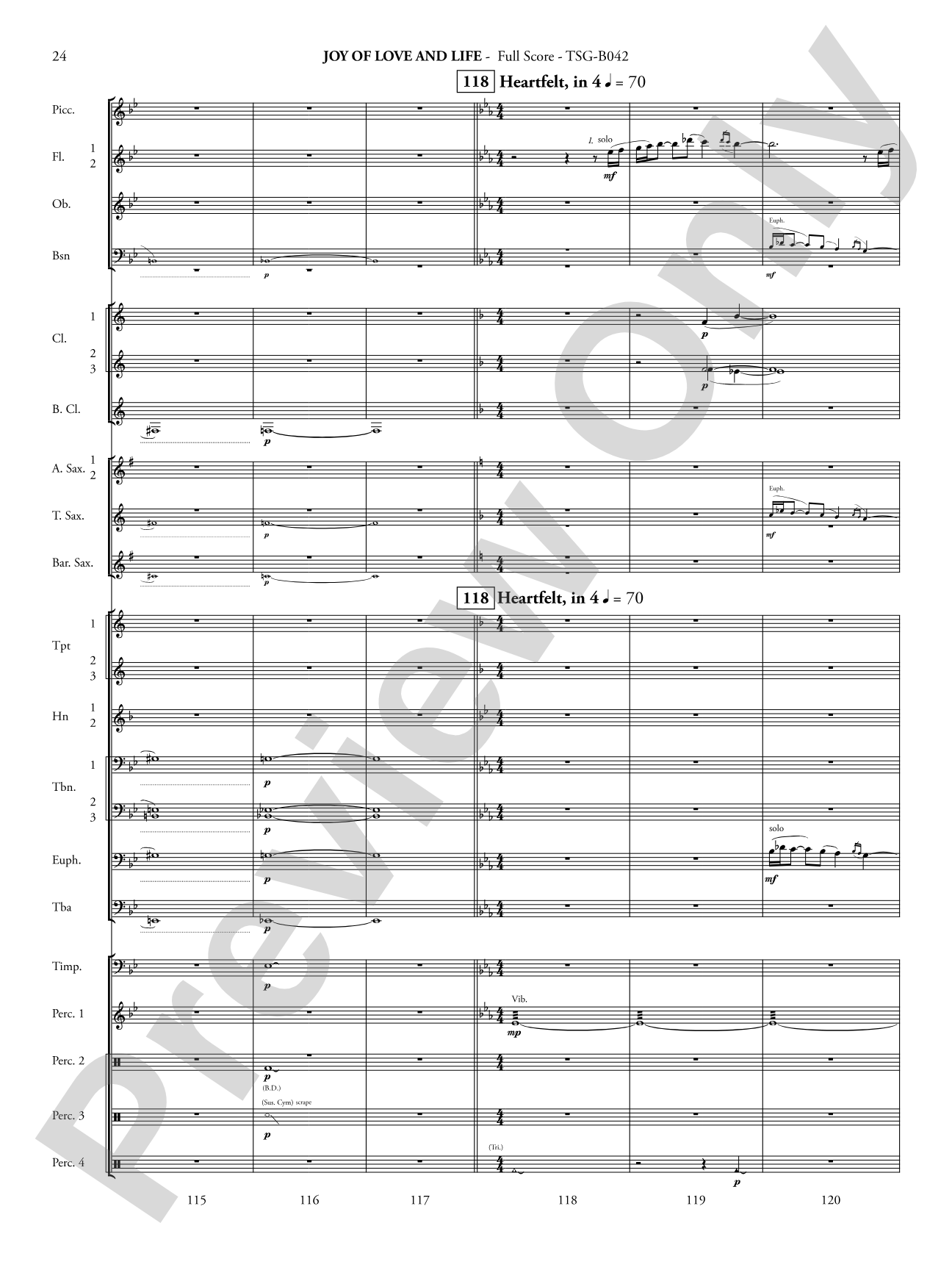 Joy of Love and Life: Concert Band Conductor Score & Parts
