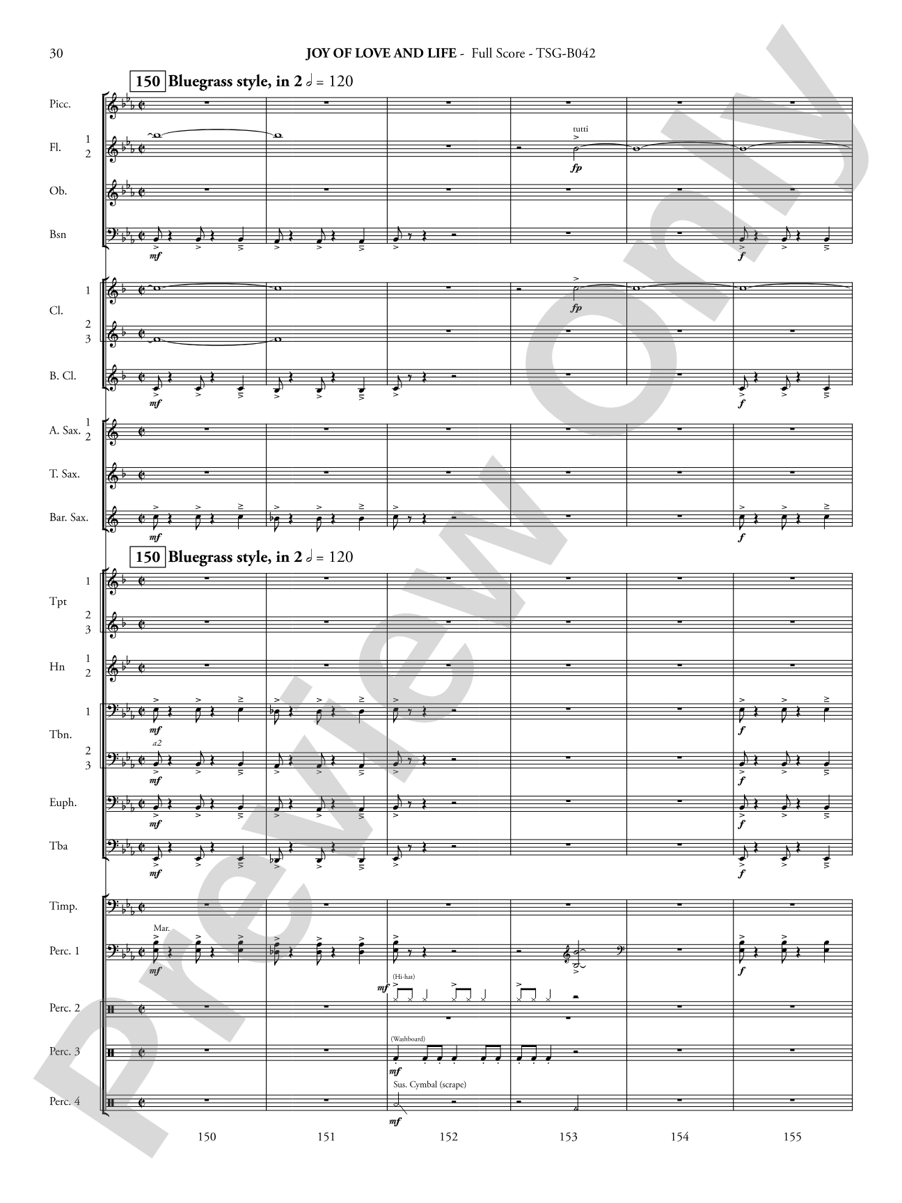 Joy of Love and Life: Concert Band Conductor Score & Parts