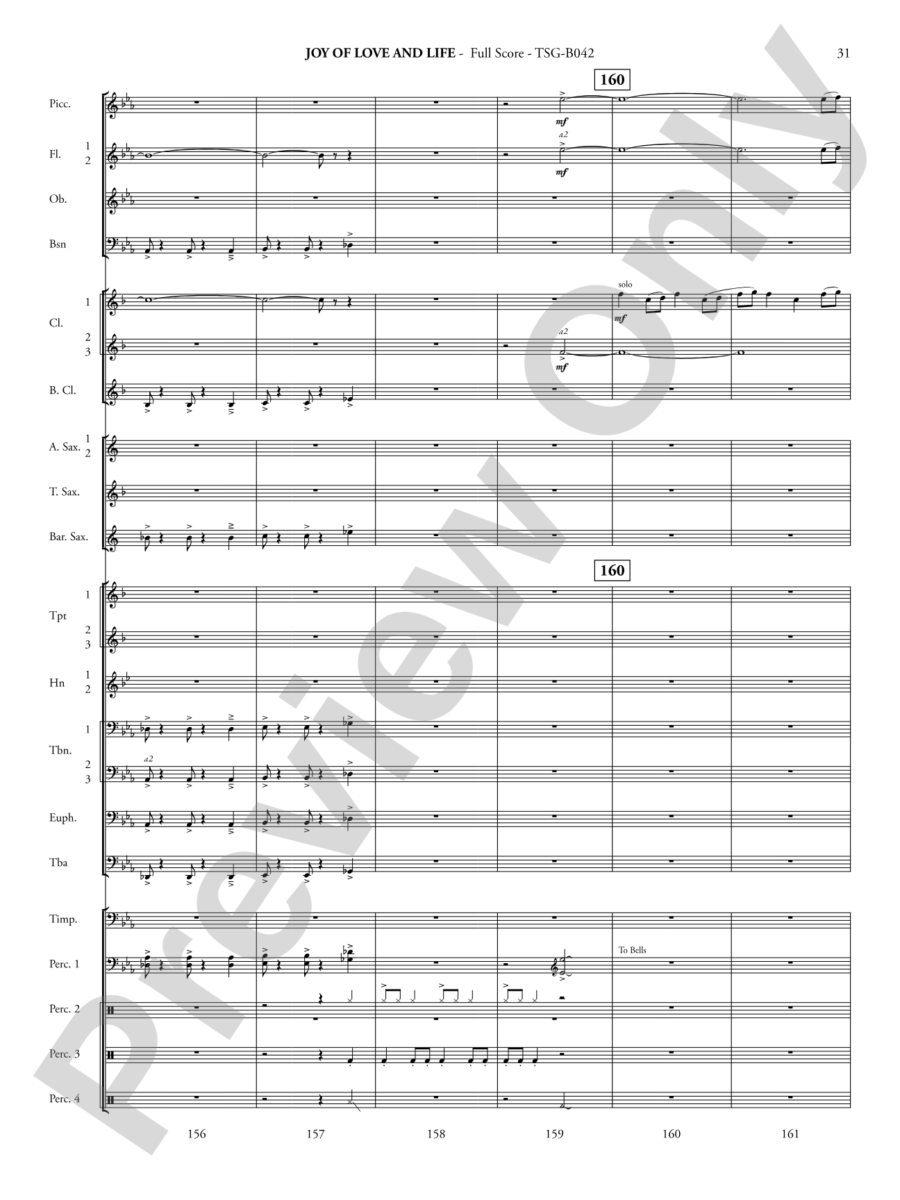 Joy of Love and Life: Concert Band Conductor Score & Parts