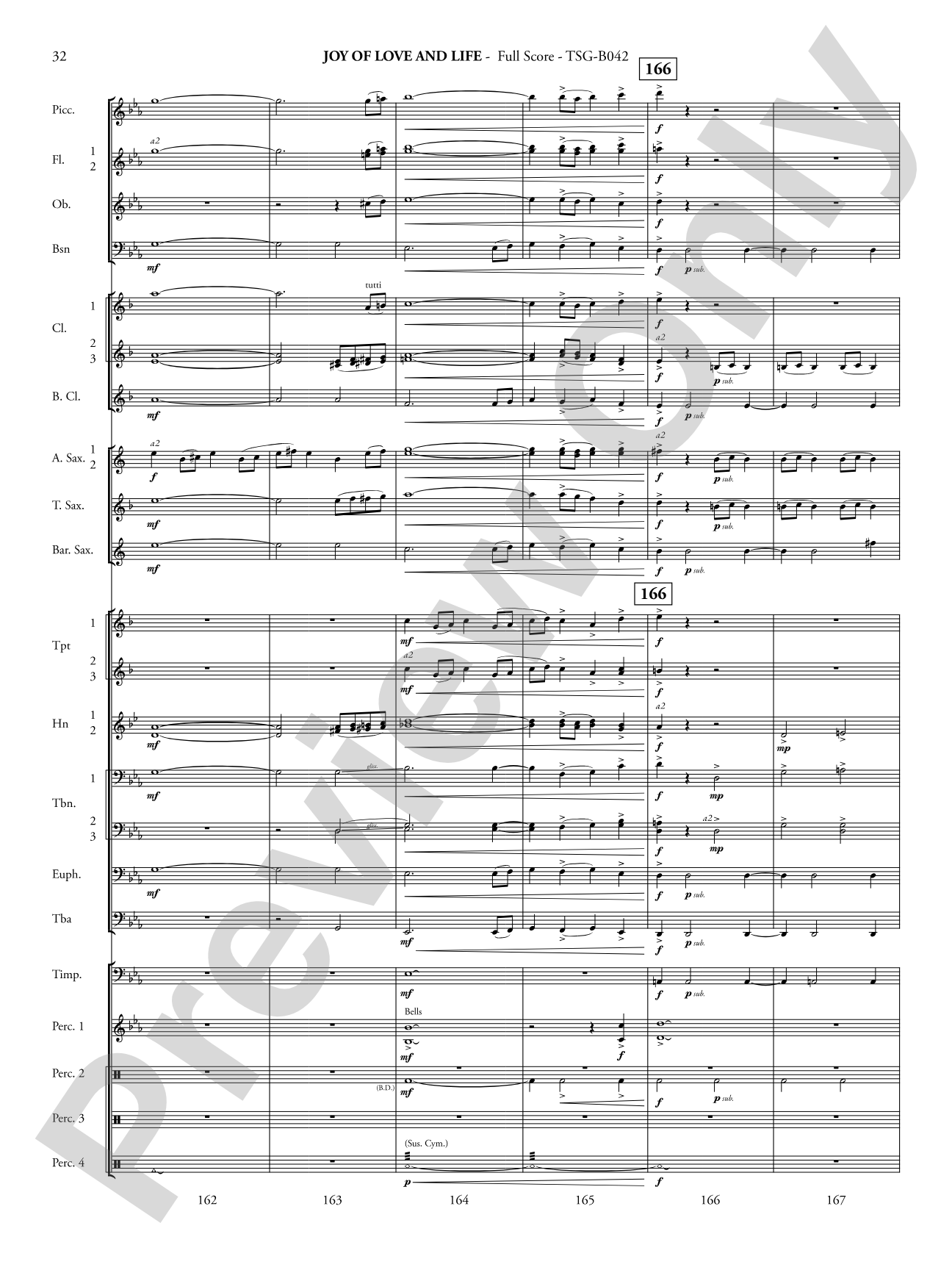 Joy of Love and Life: Concert Band Conductor Score & Parts