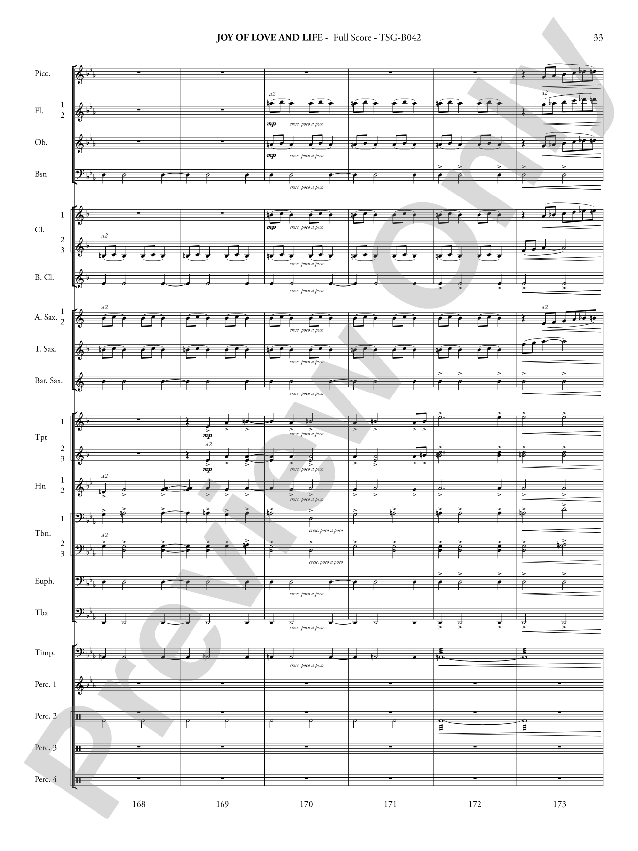 Joy of Love and Life: Concert Band Conductor Score & Parts