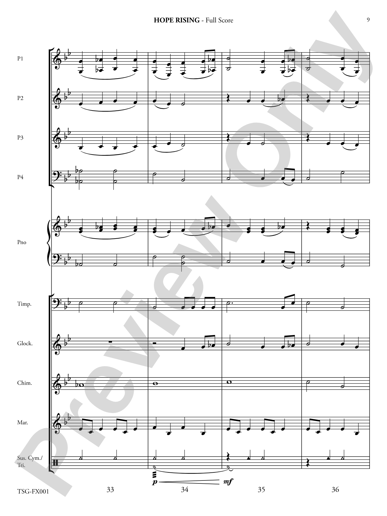 Hope Rising: Flexible Instrumentation Conductor Score & Parts