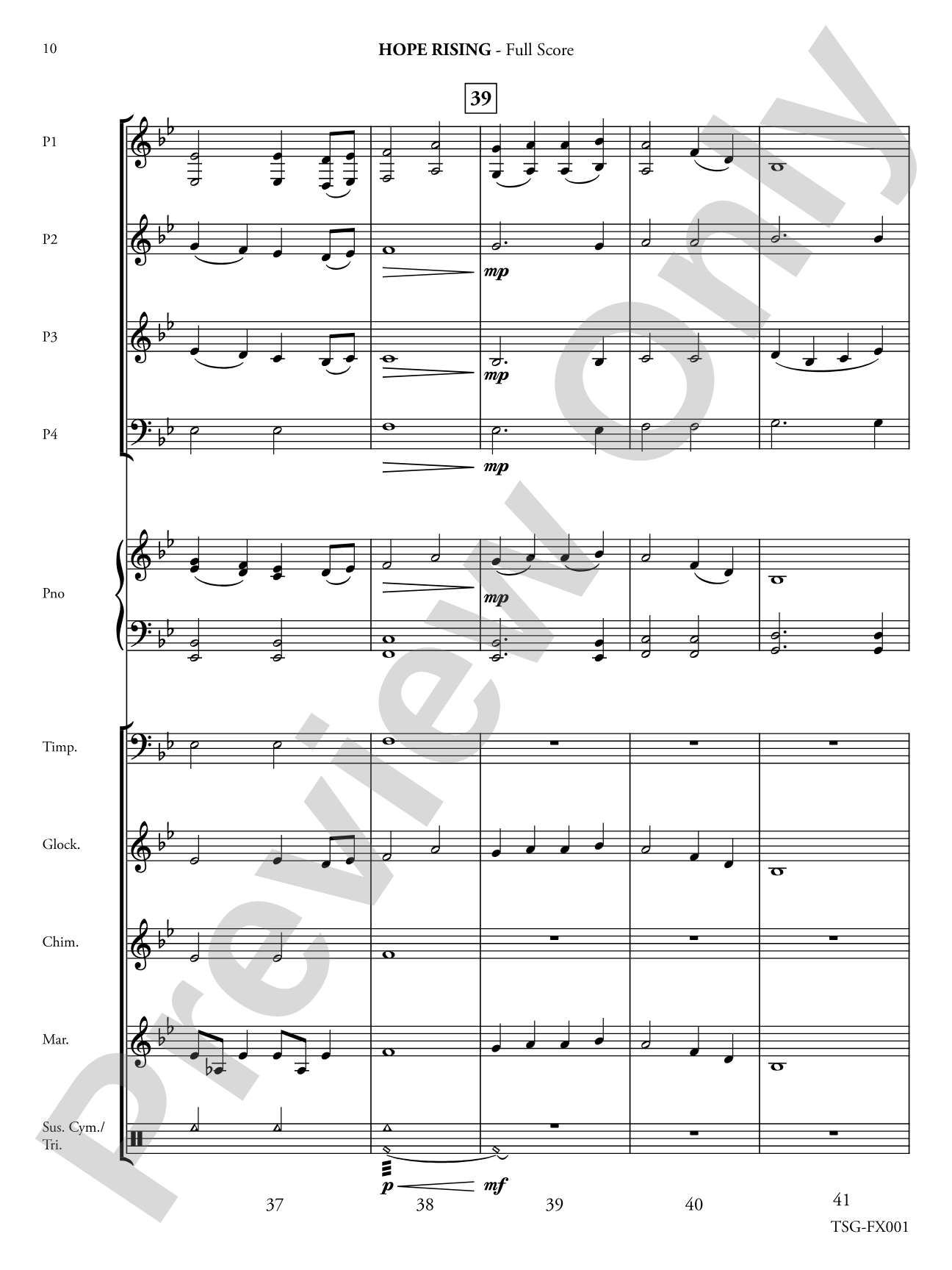Hope Rising: Flexible Instrumentation Conductor Score & Parts