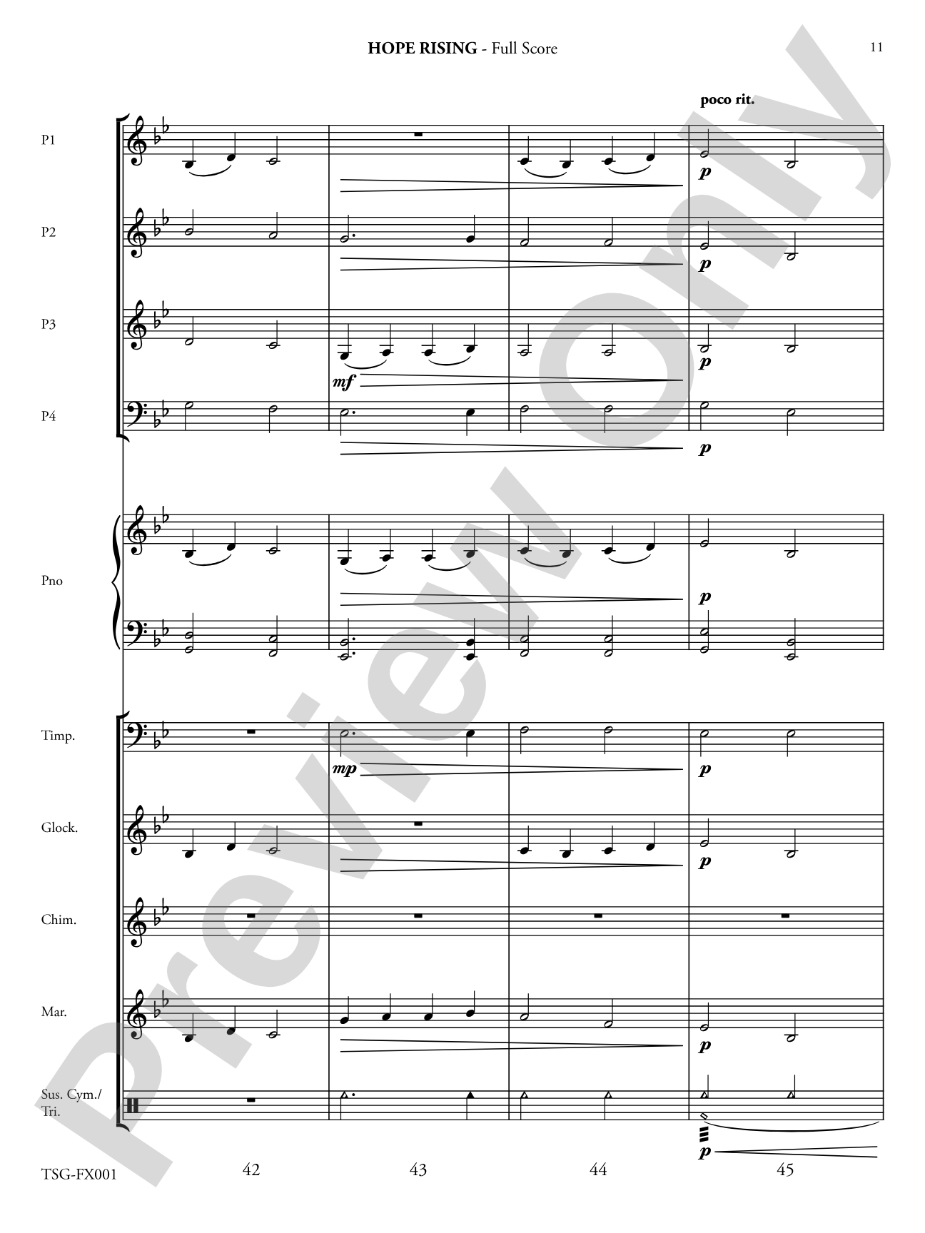 Hope Rising: Flexible Instrumentation Conductor Score & Parts