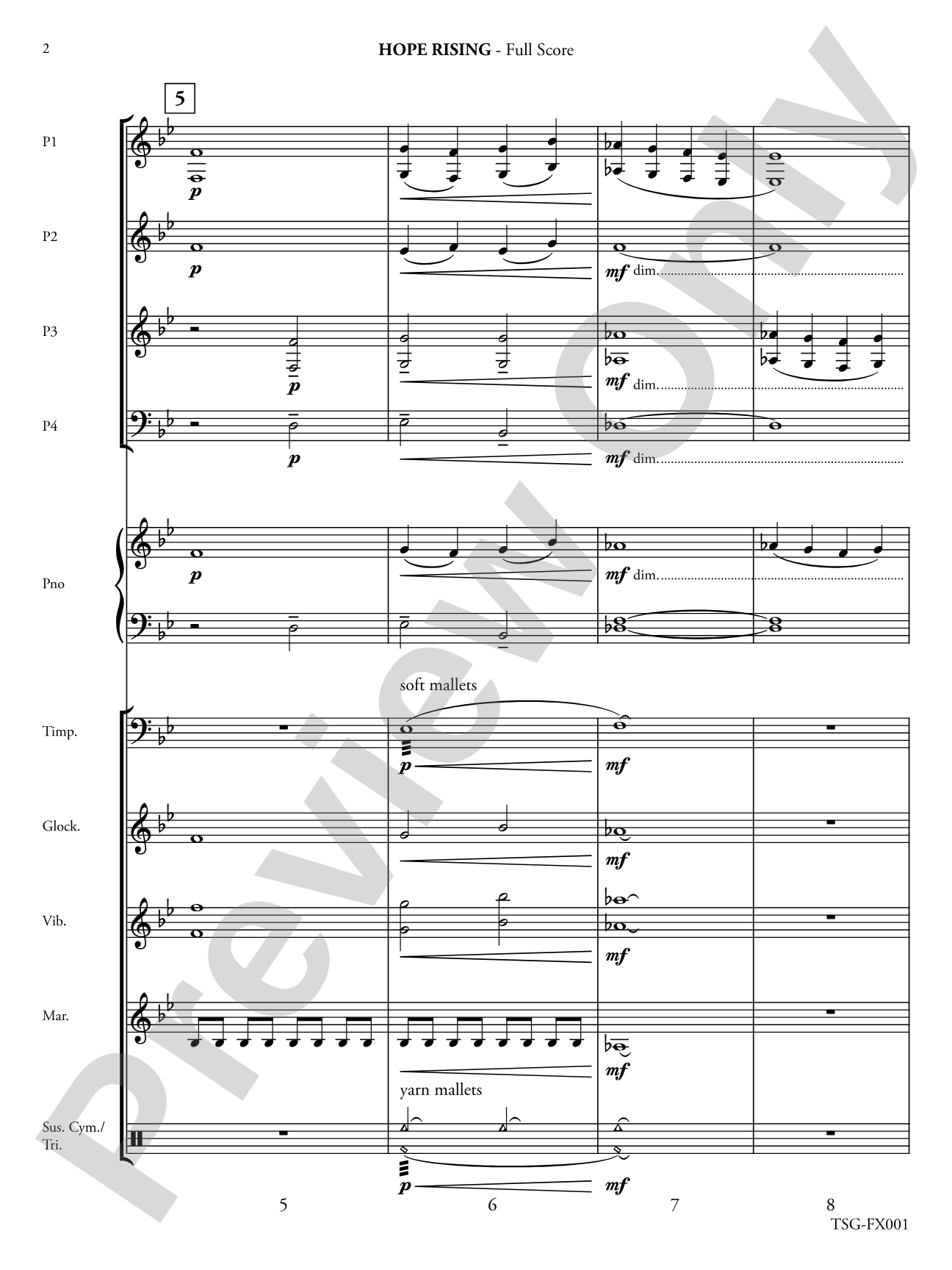 Hope Rising: Flexible Instrumentation Conductor Score & Parts