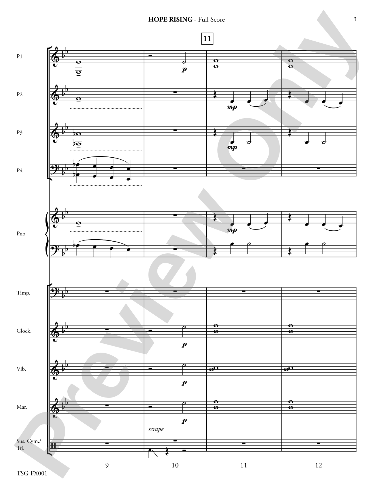 Hope Rising: Flexible Instrumentation Conductor Score & Parts