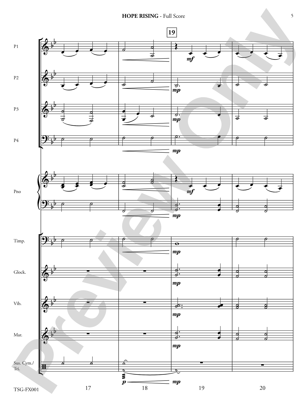 Hope Rising: Flexible Instrumentation Conductor Score & Parts