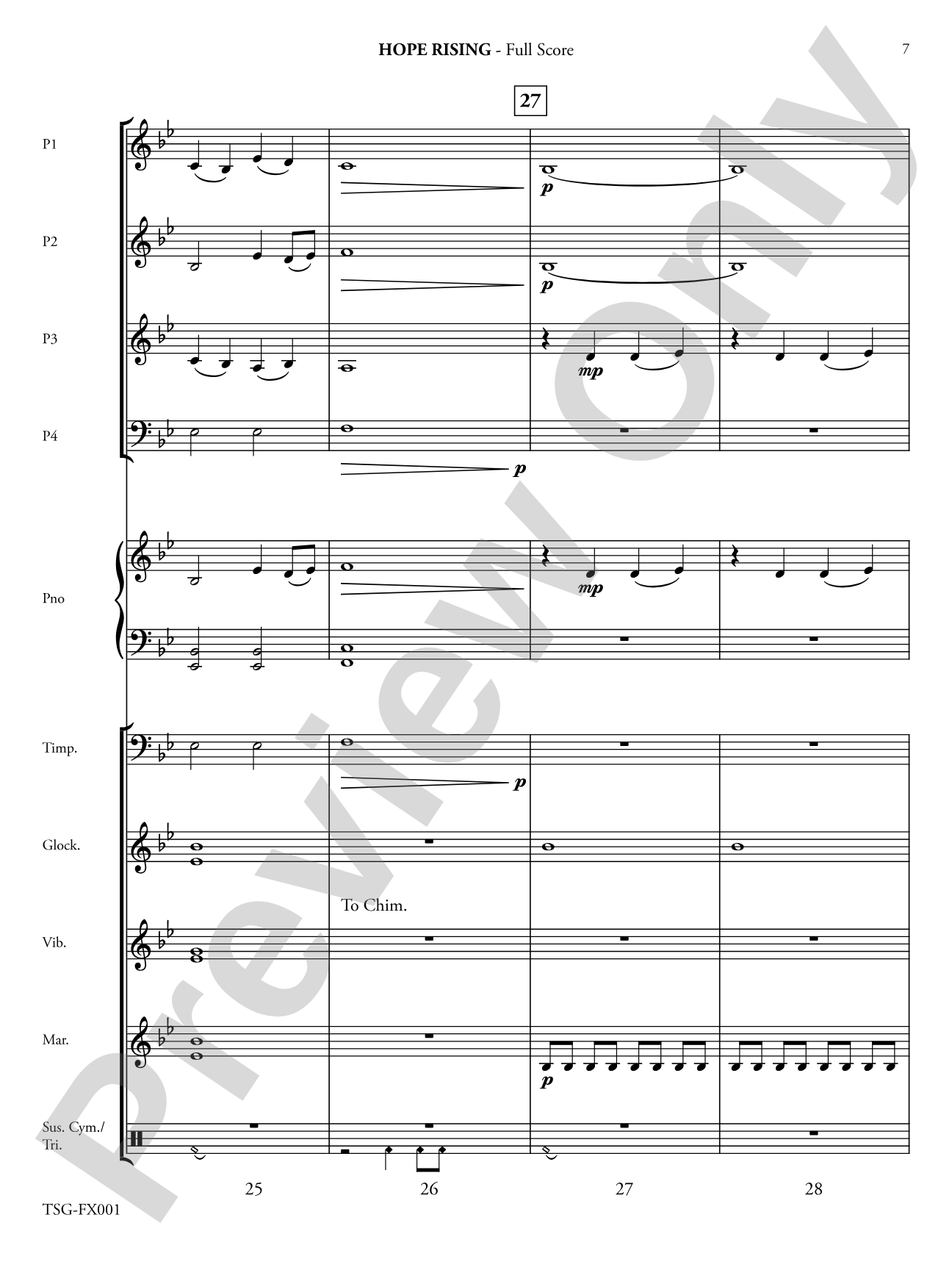 Hope Rising: Flexible Instrumentation Conductor Score & Parts