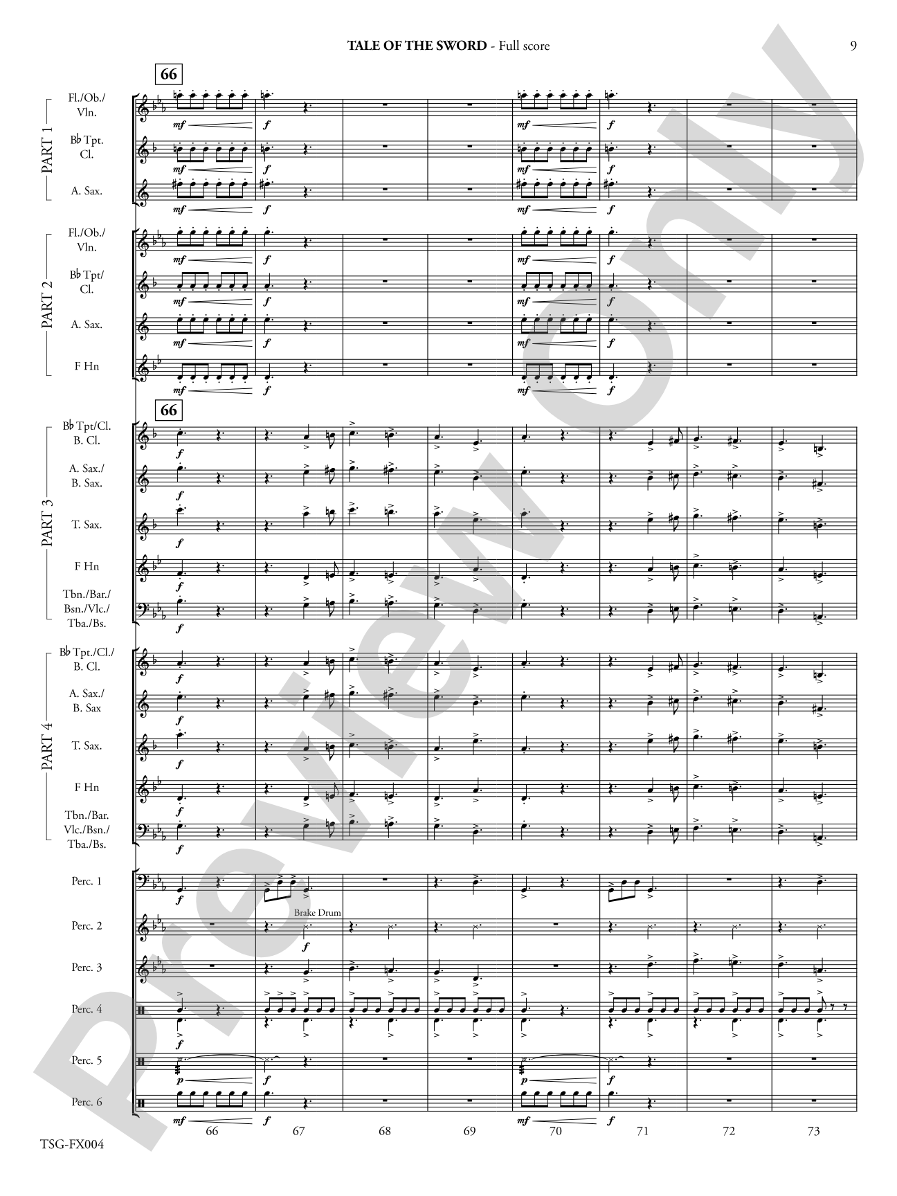Tale of the Sword: Flexible Band/String Ensemble Score & Parts