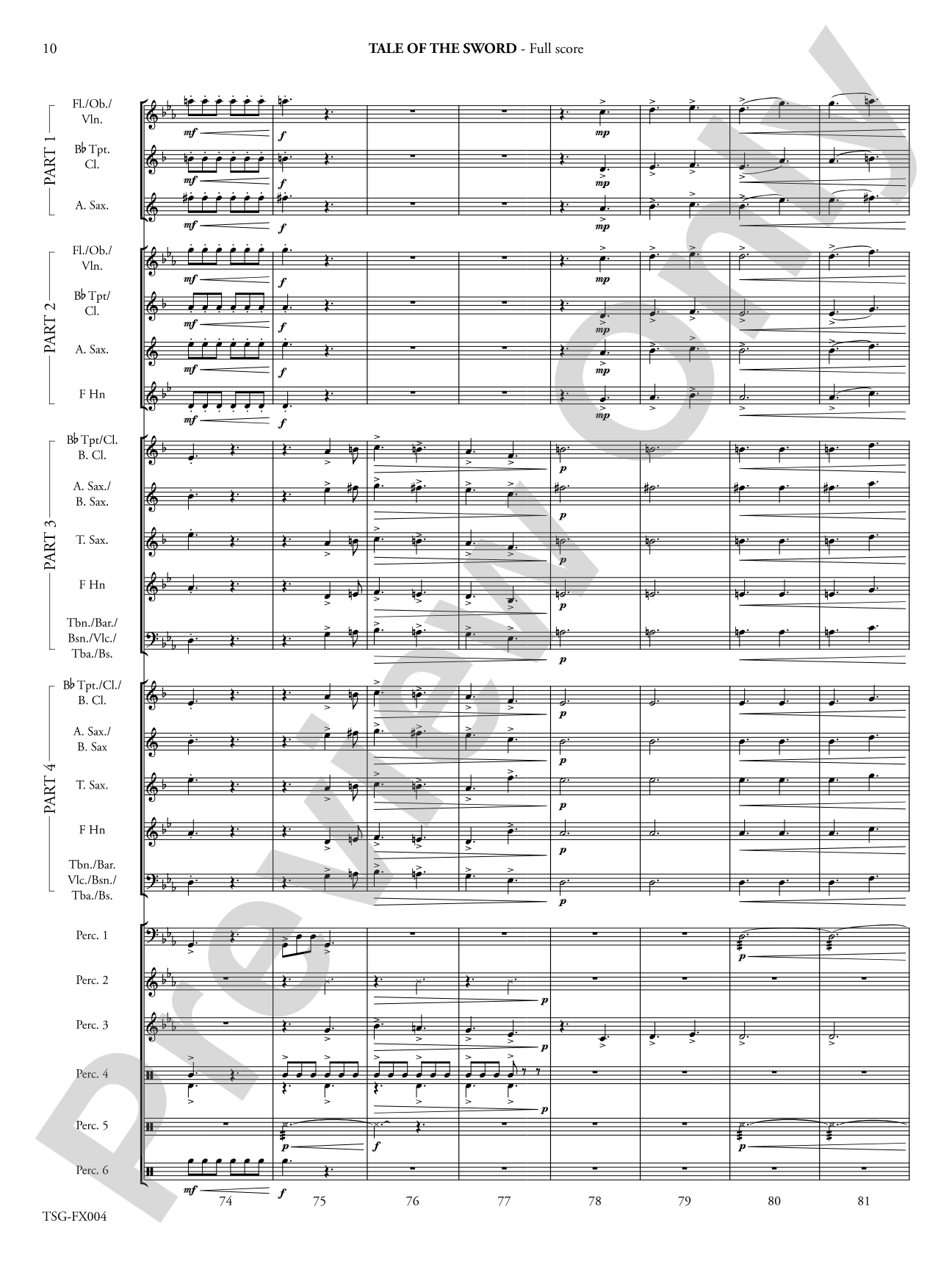 Tale of the Sword: Flexible Band/String Ensemble Score & Parts
