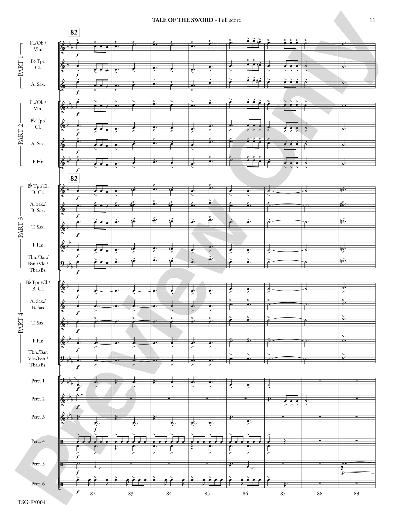 Tale of the Sword: Flexible Band/String Ensemble Score & Parts