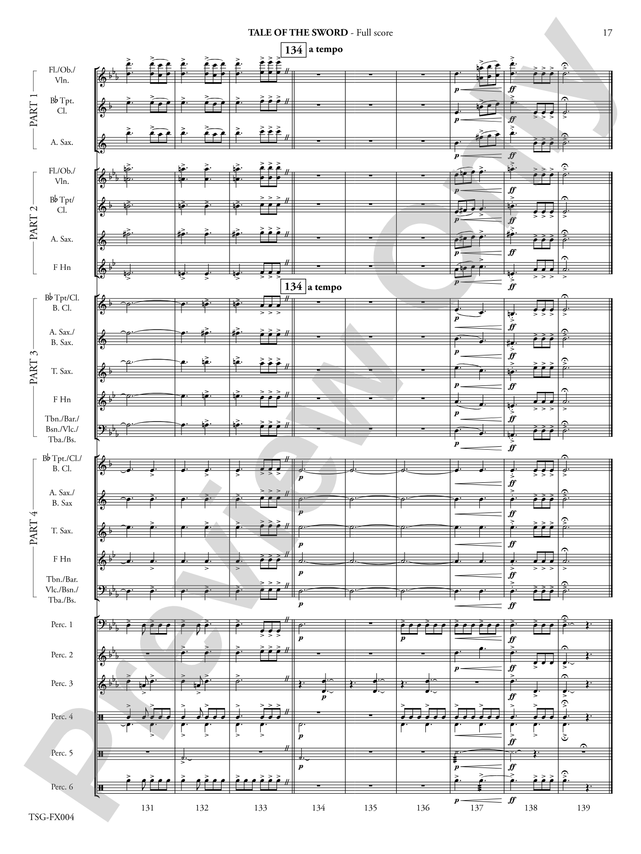 Tale of the Sword: Flexible Band/String Ensemble Score & Parts