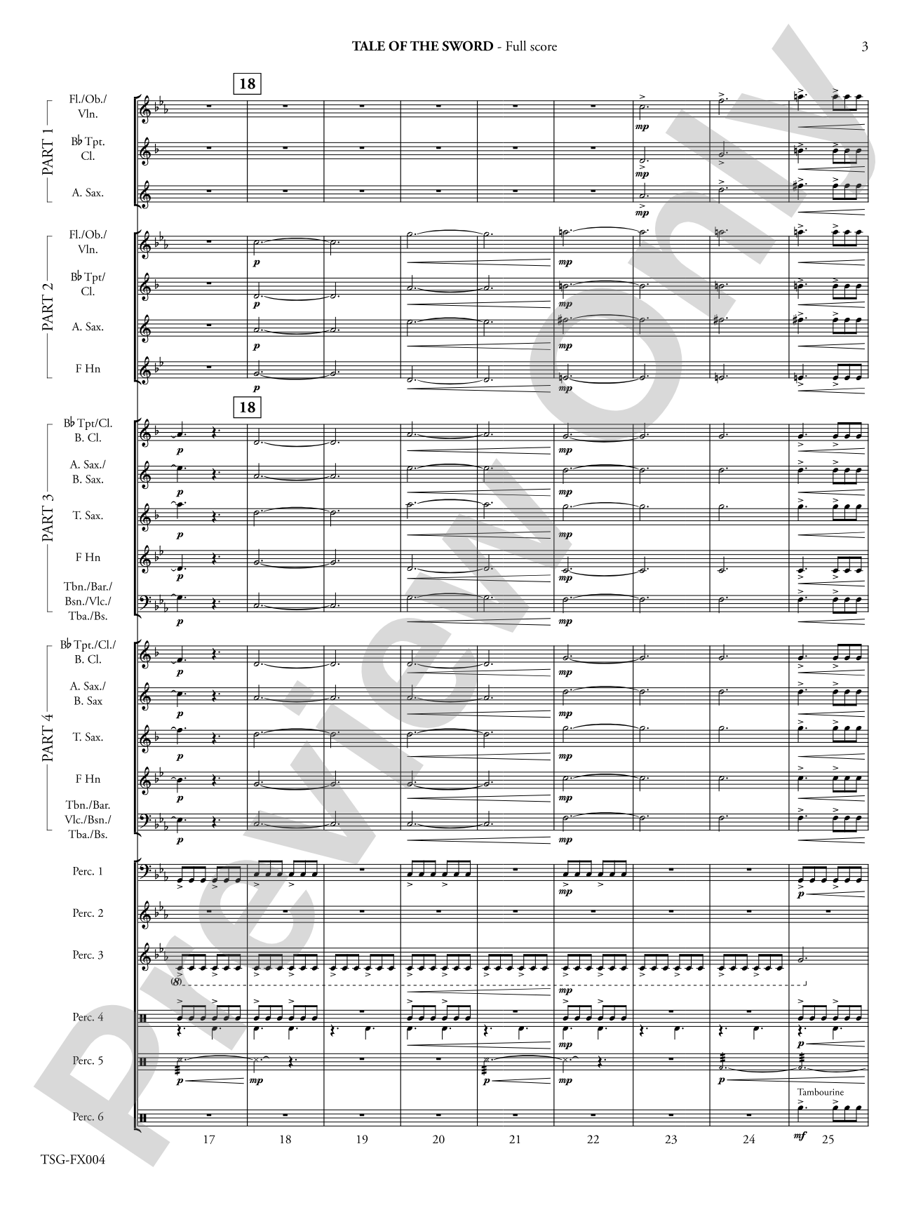 Tale of the Sword: Flexible Band/String Ensemble Score & Parts