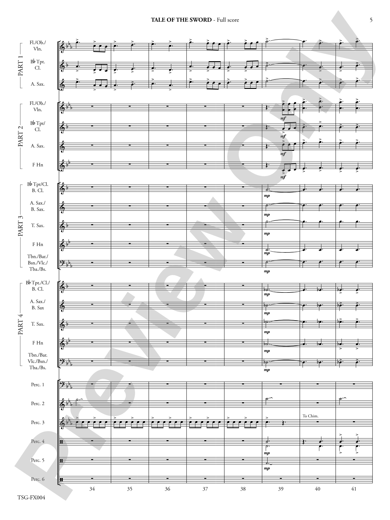 Tale of the Sword: Flexible Band/String Ensemble Score & Parts