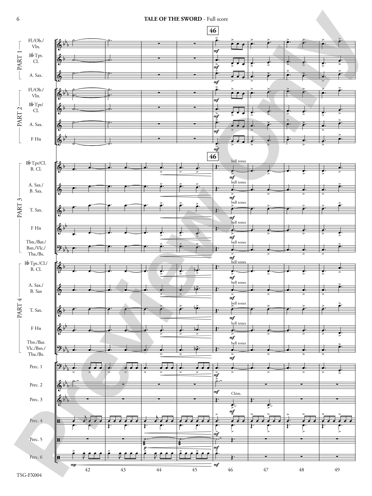 Tale of the Sword: Flexible Band/String Ensemble Score & Parts