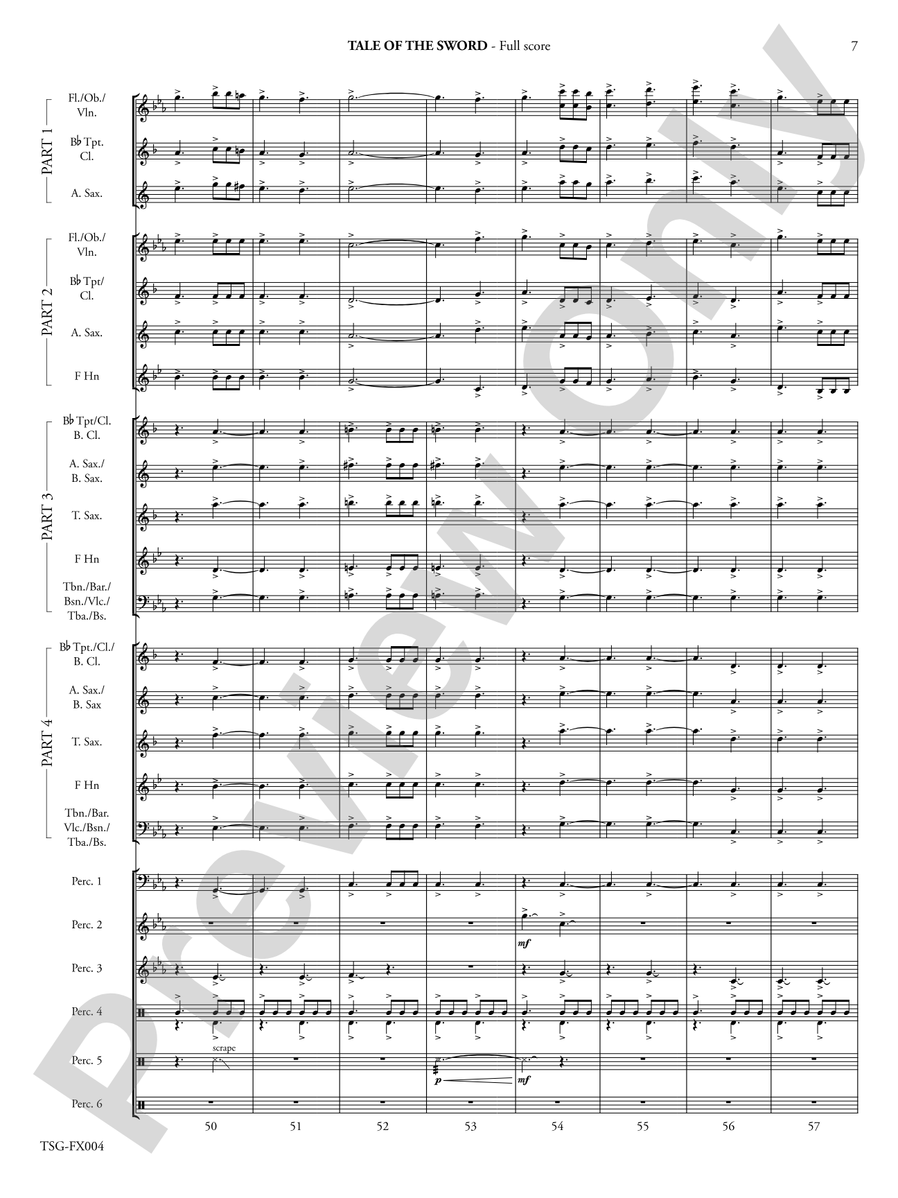 Tale of the Sword: Flexible Band/String Ensemble Score & Parts