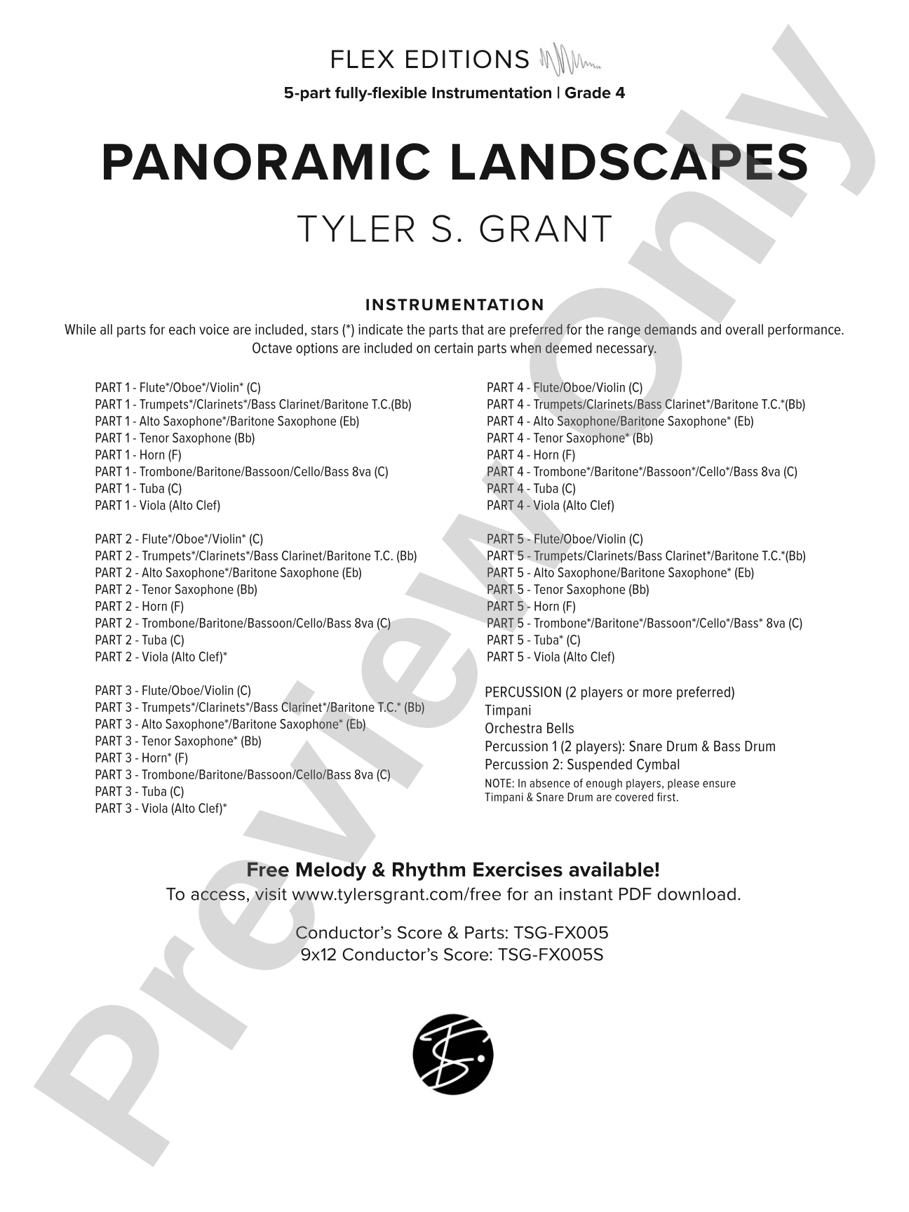 Panoramic Landscapes: Flexible Band/String Ensemble Score & Parts