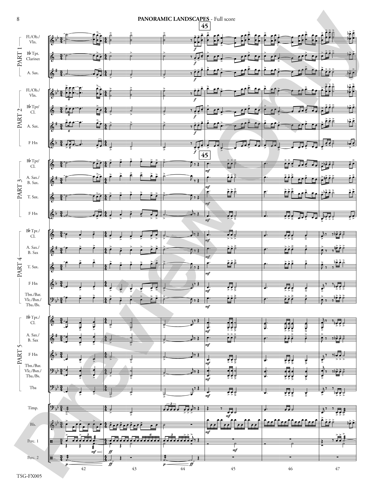 Panoramic Landscapes: Flexible Band/String Ensemble Score & Parts