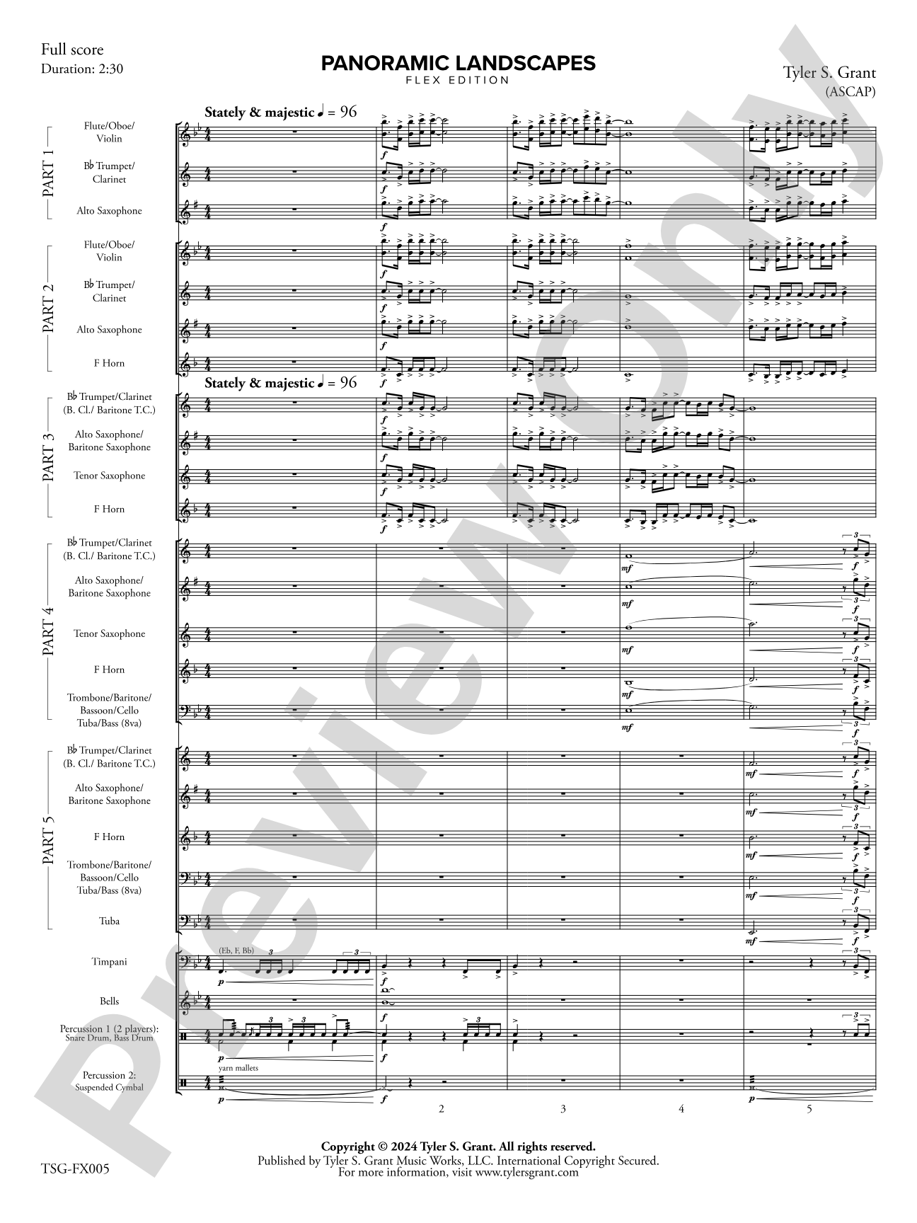 Panoramic Landscapes: Flexible Band/String Ensemble Score & Parts